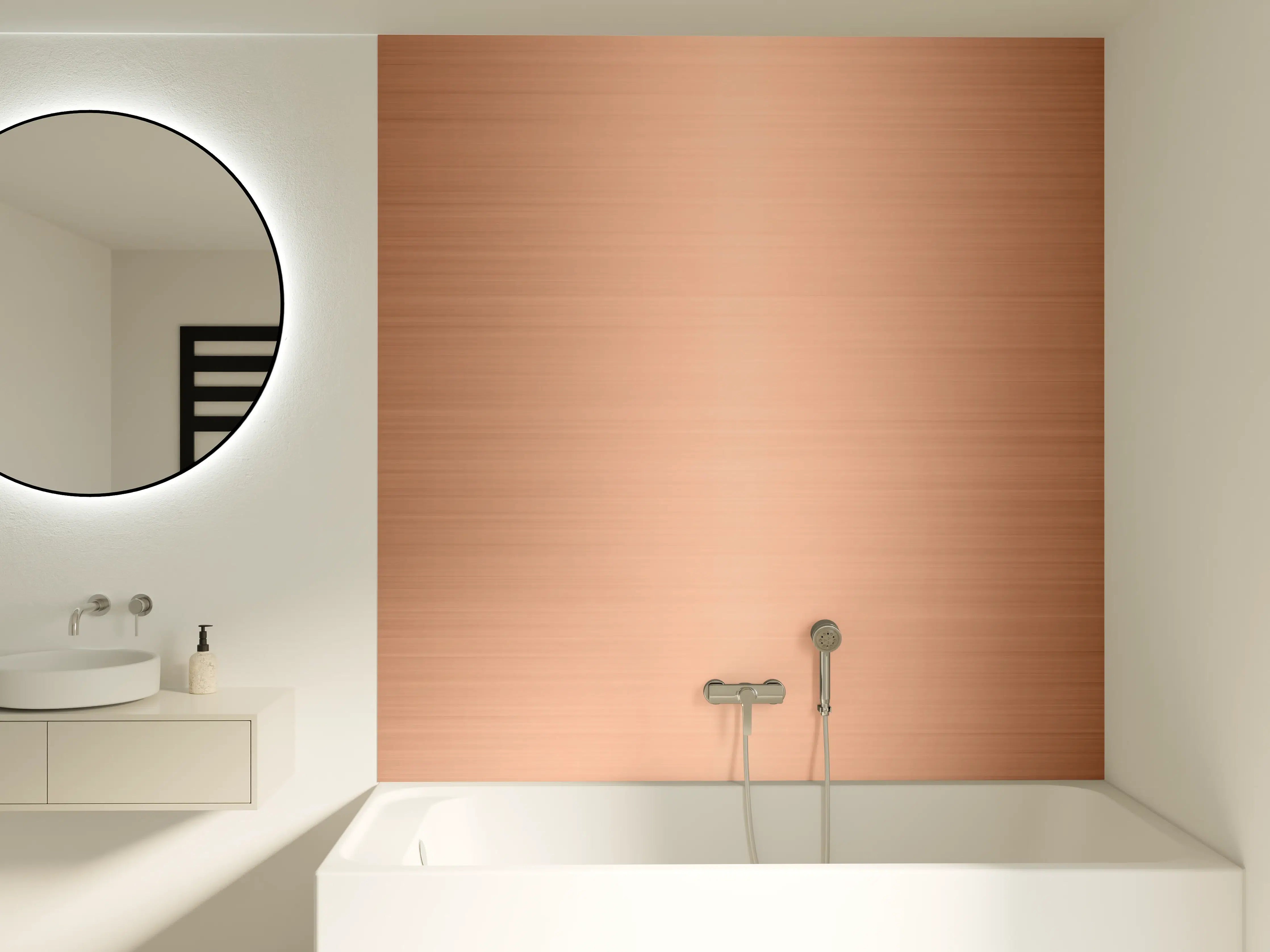 Badewannen-Rückwand - Kupfer belichtet