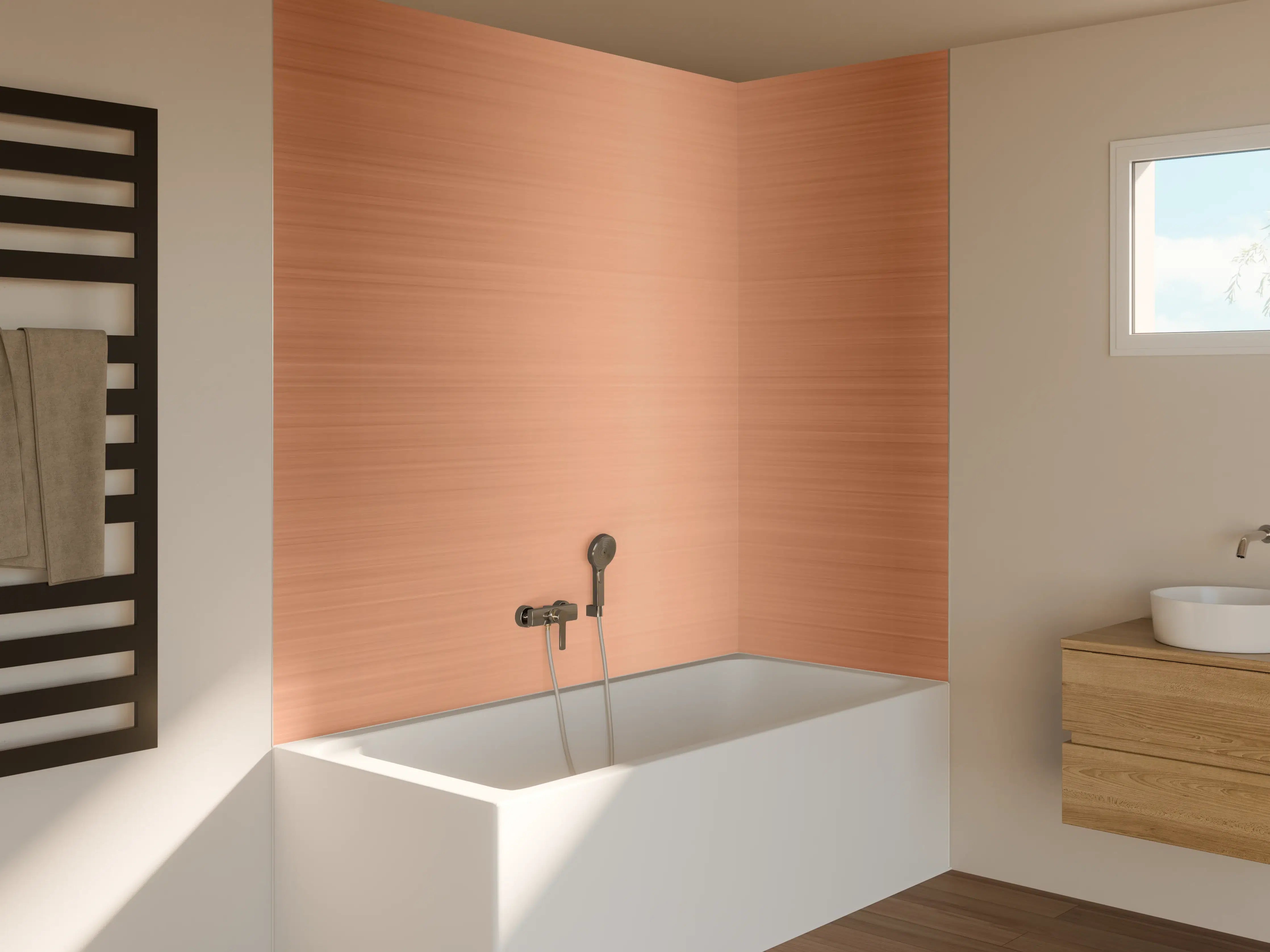 Badewannen-Rückwand - Kupfer belichtet