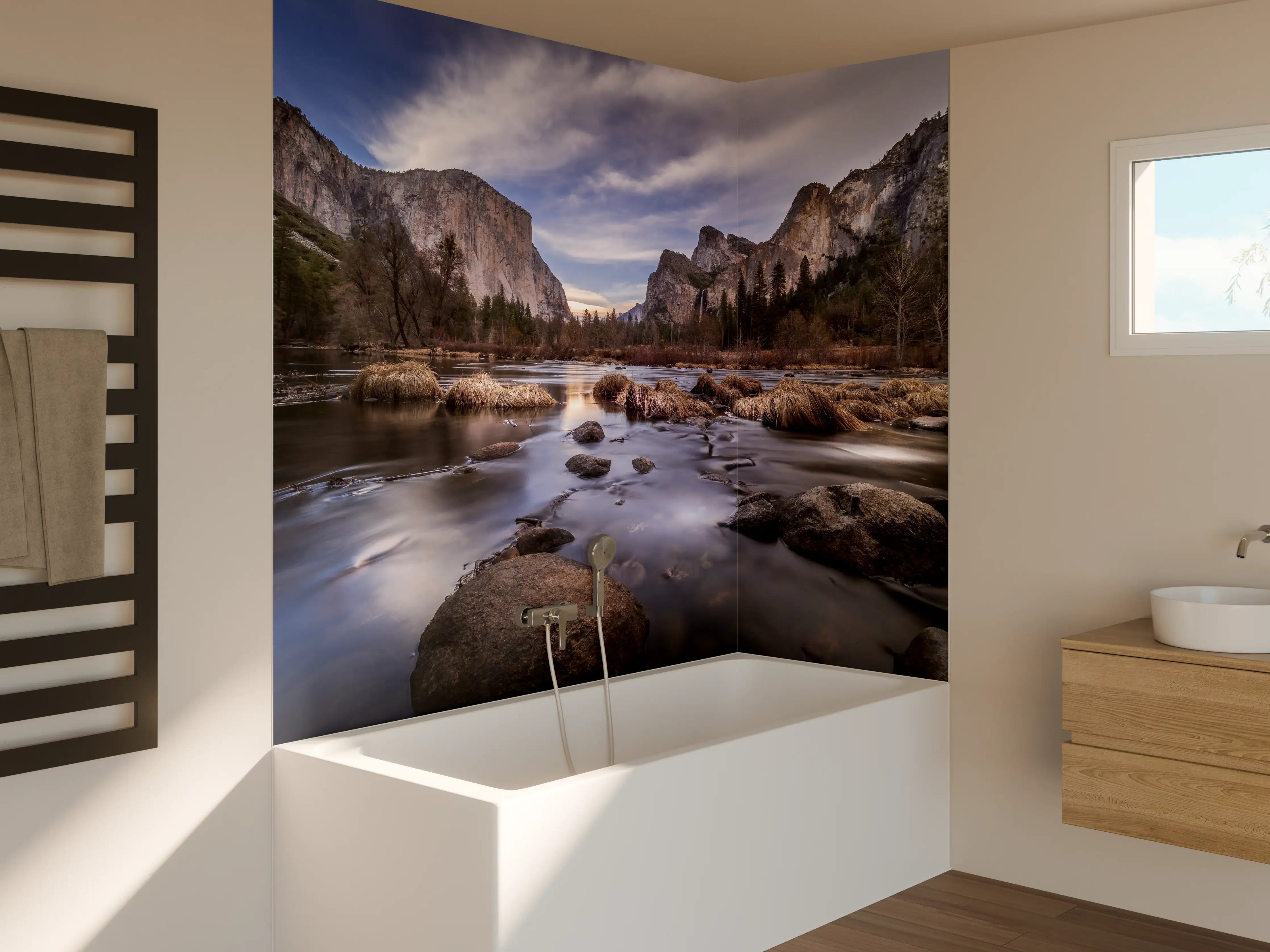 Badewannen-Rückwand - Landschaft des Yosemite Valley Kalifornien