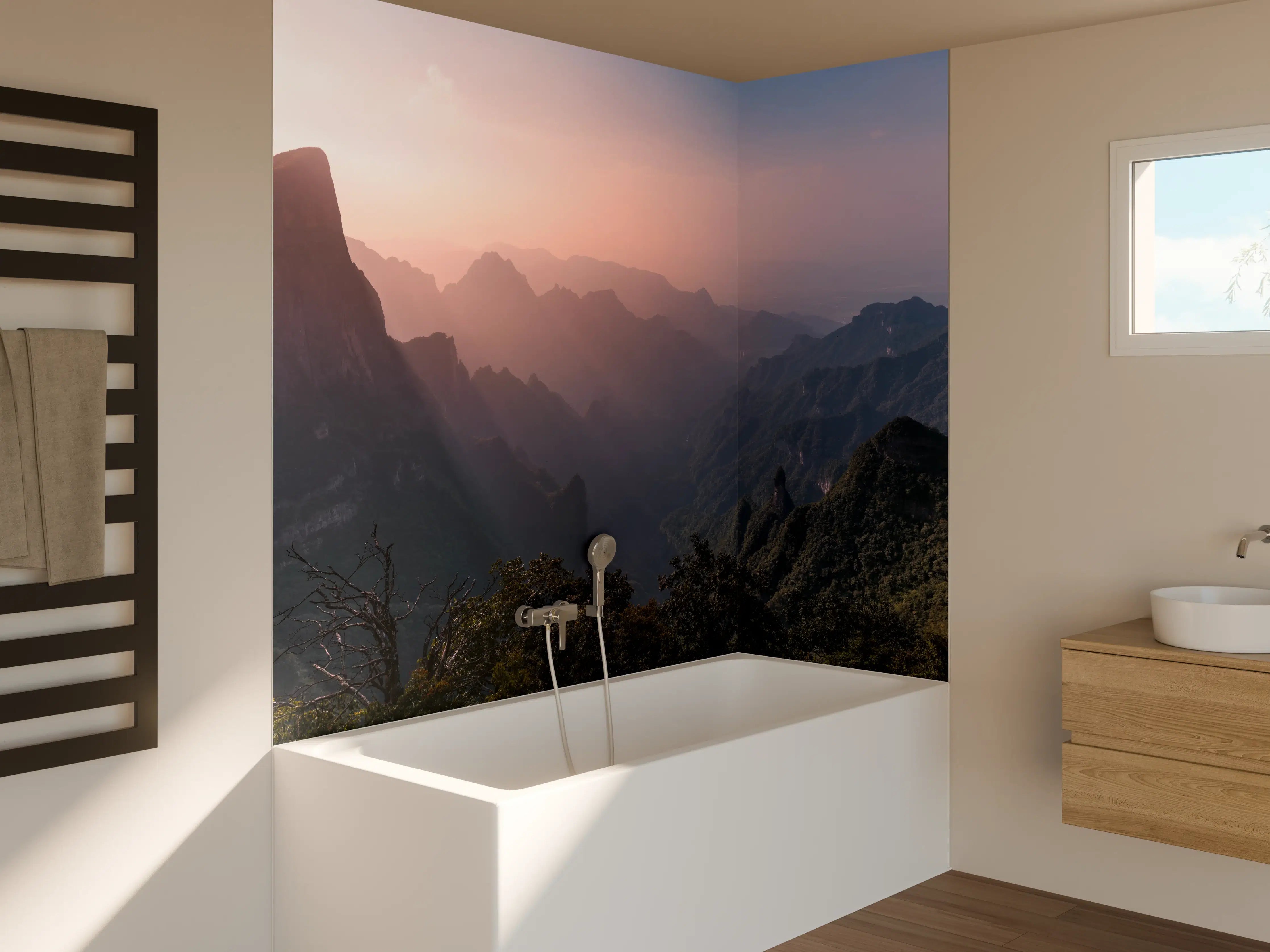 Badewannen-Rückwand - Landschaftsblick - Berg Tianmen