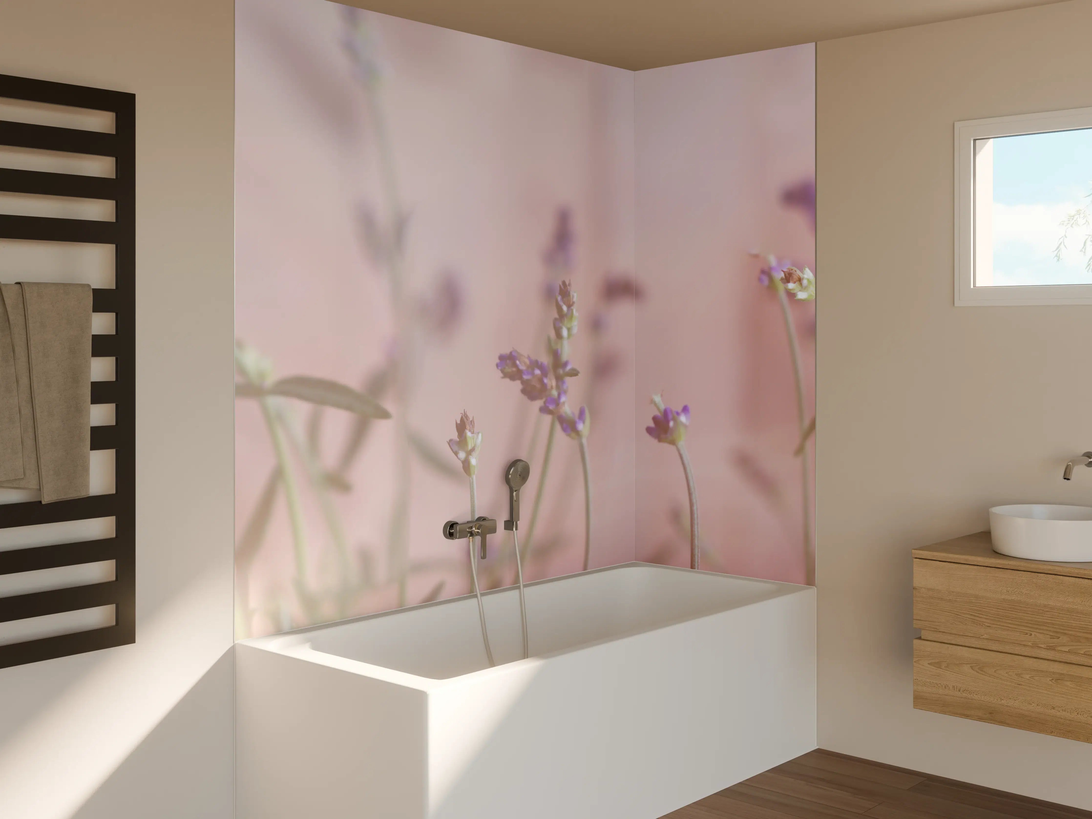 Badewannen-Rückwand - Lavendel