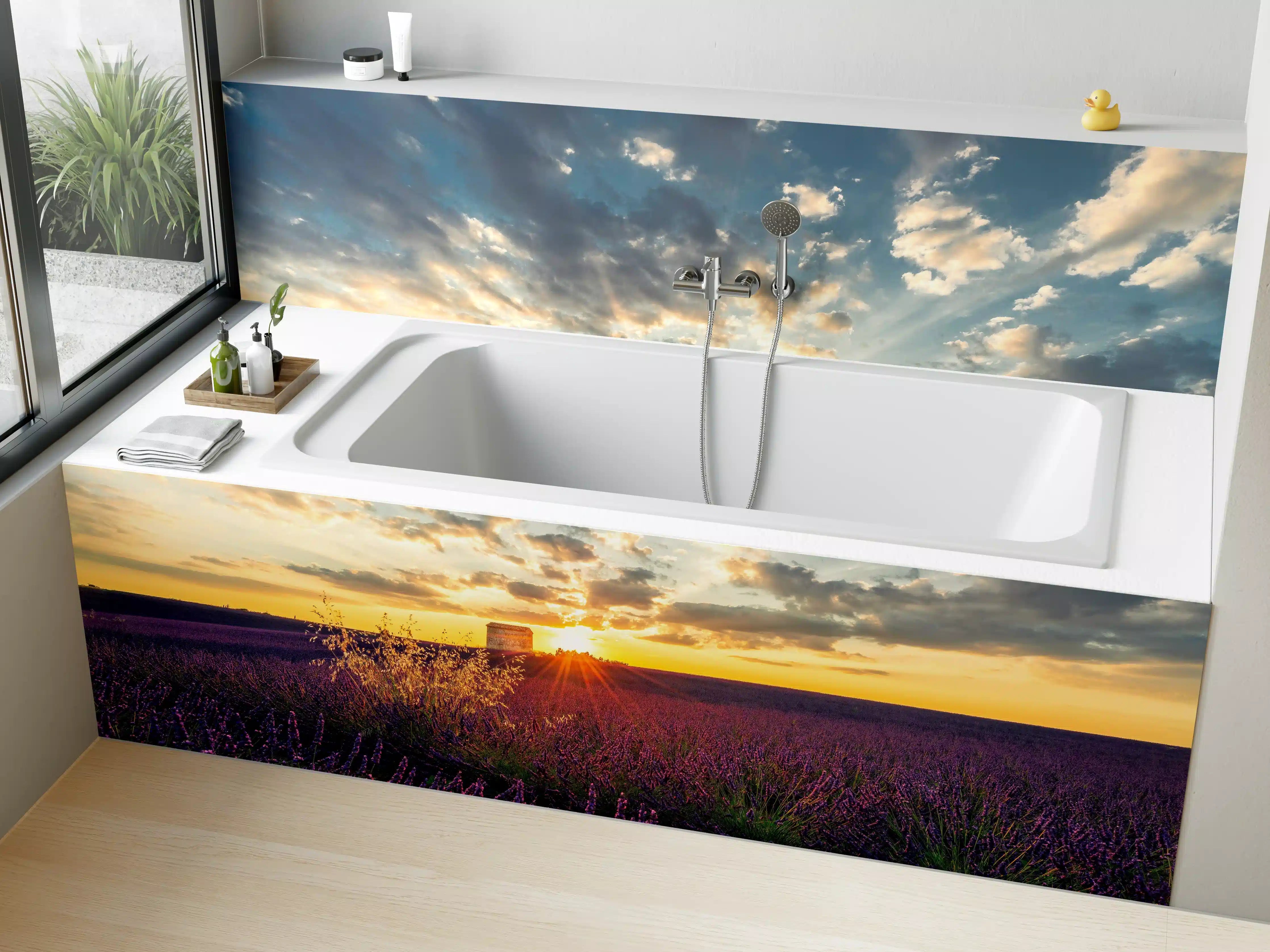 Badewannen-Rückwand - Lavendel Feld im Sommer in der Provence