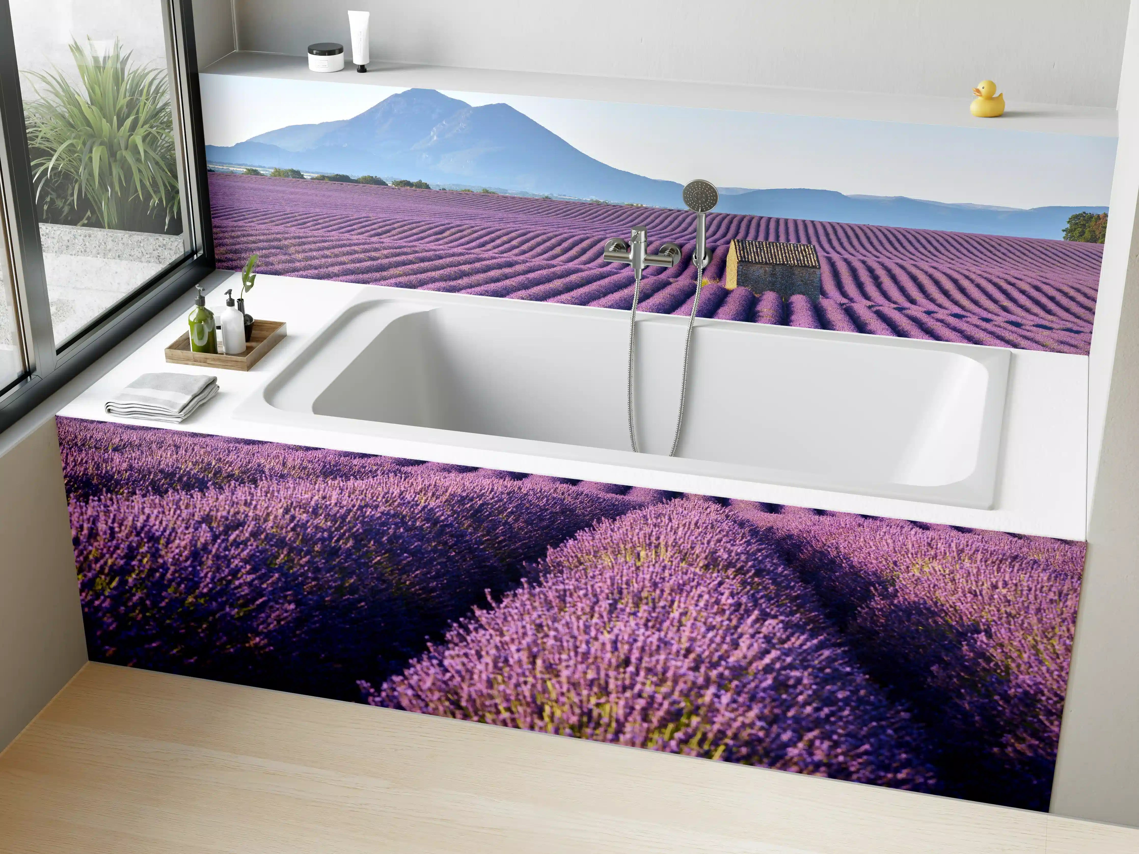 Badewannen-Rückwand - Lavendelfelder auf dem Plateau de Valensole