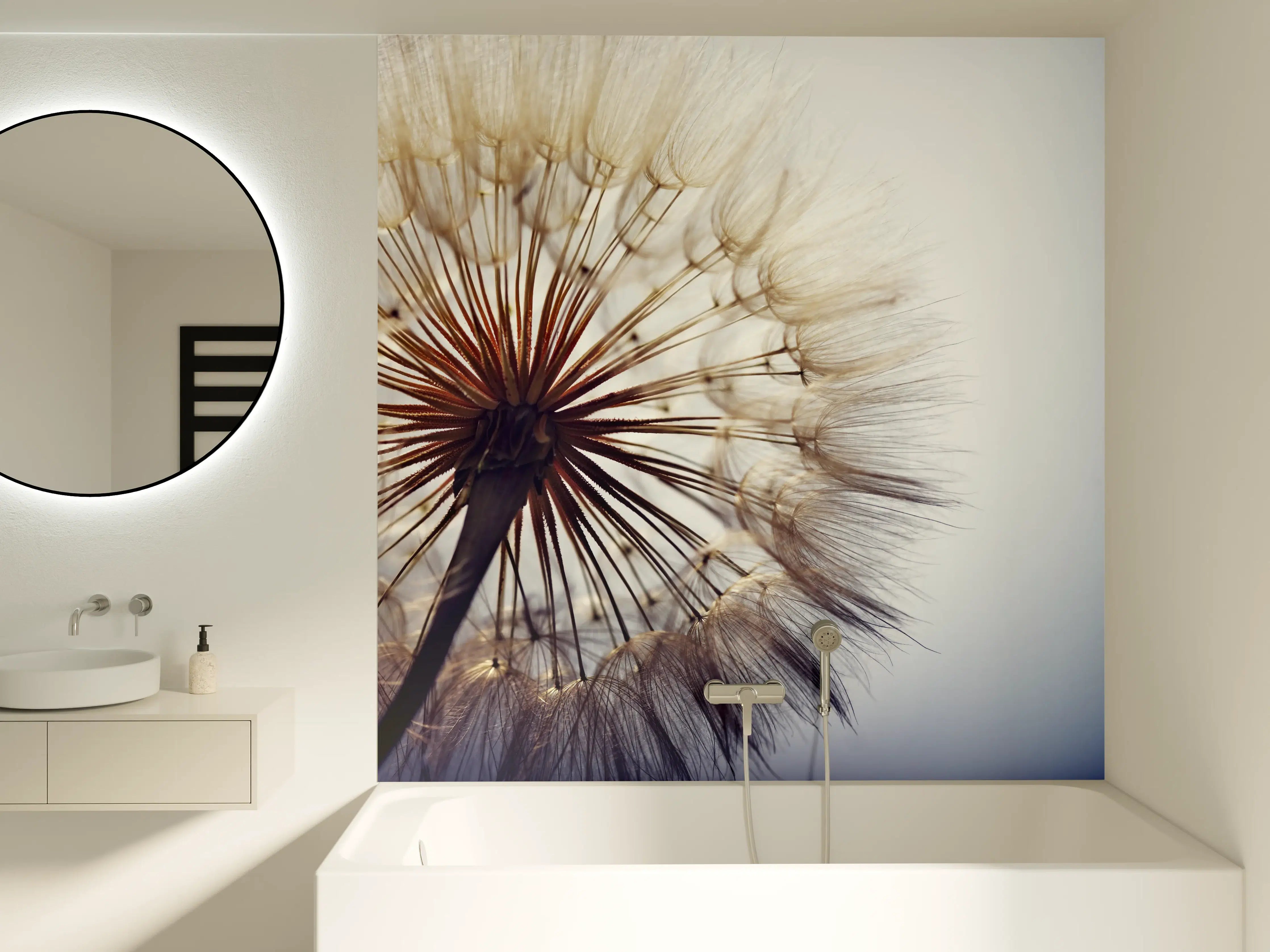 Badewannen-Rückwand - Leichtes Pusteblumen-Detail