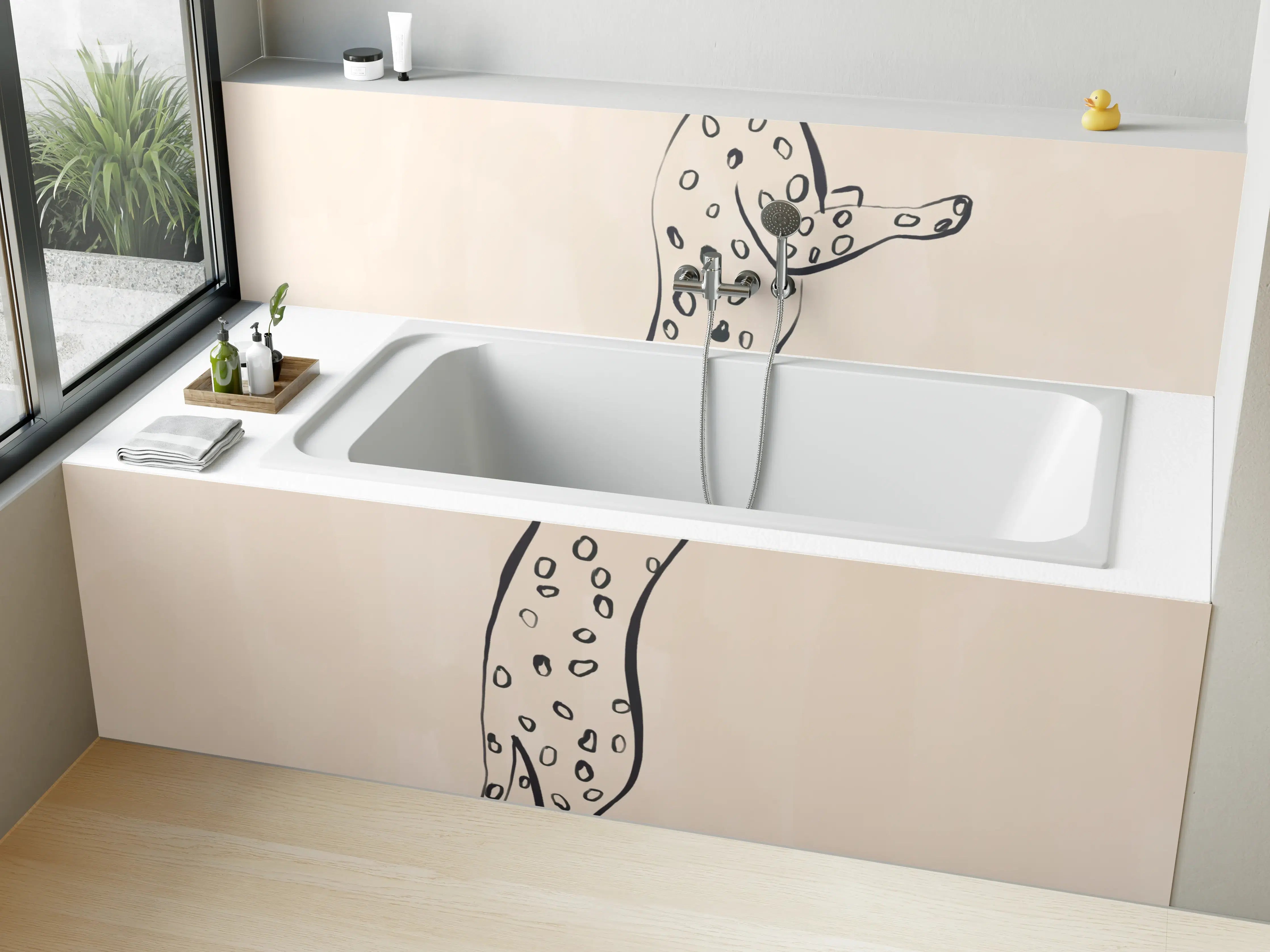 Badewannen-Rückwand - Leopard - Einfache Zeichnung