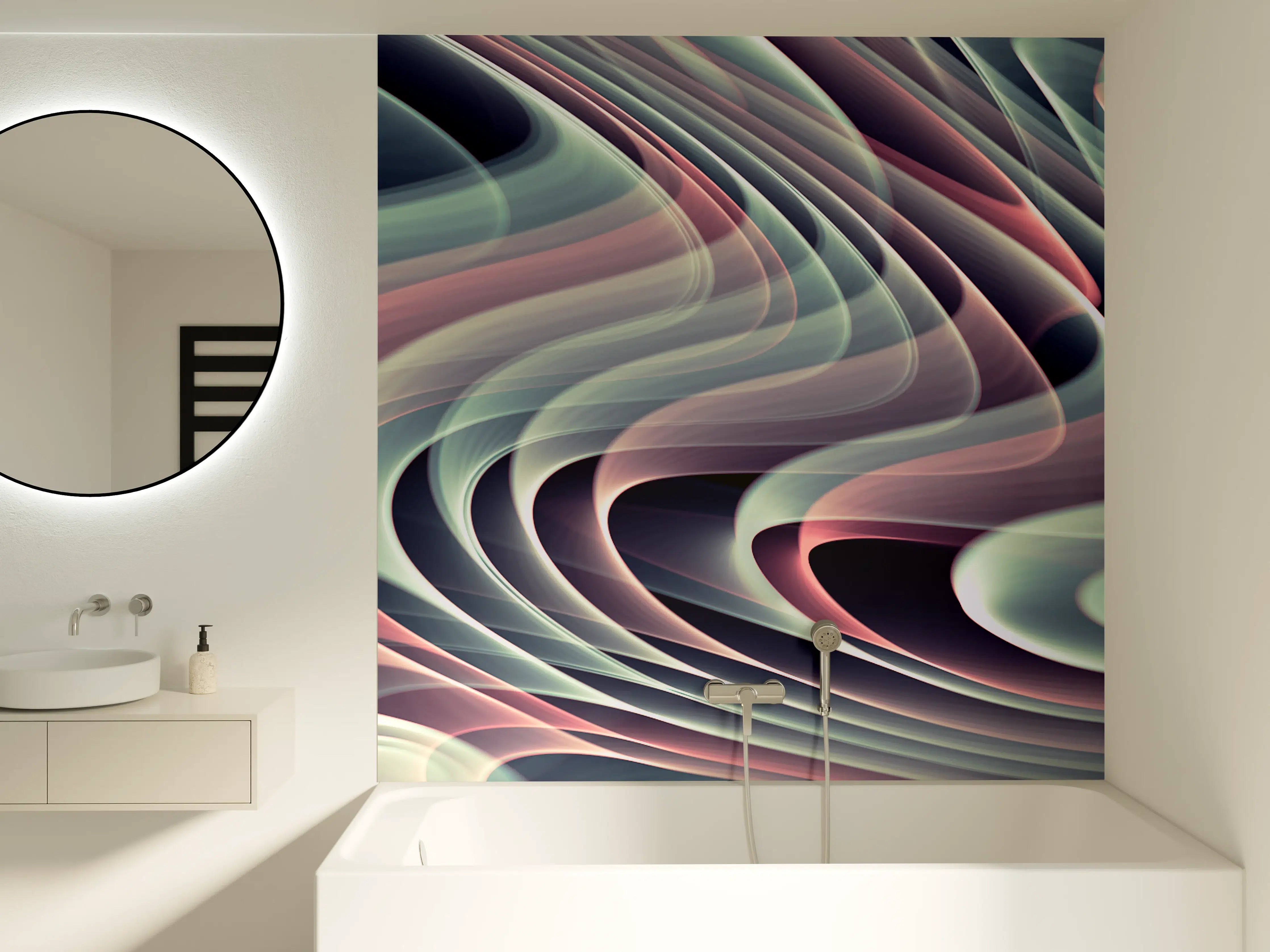 Badewannen-Rückwand - Linienartiger Hintergrund - Abstrakt