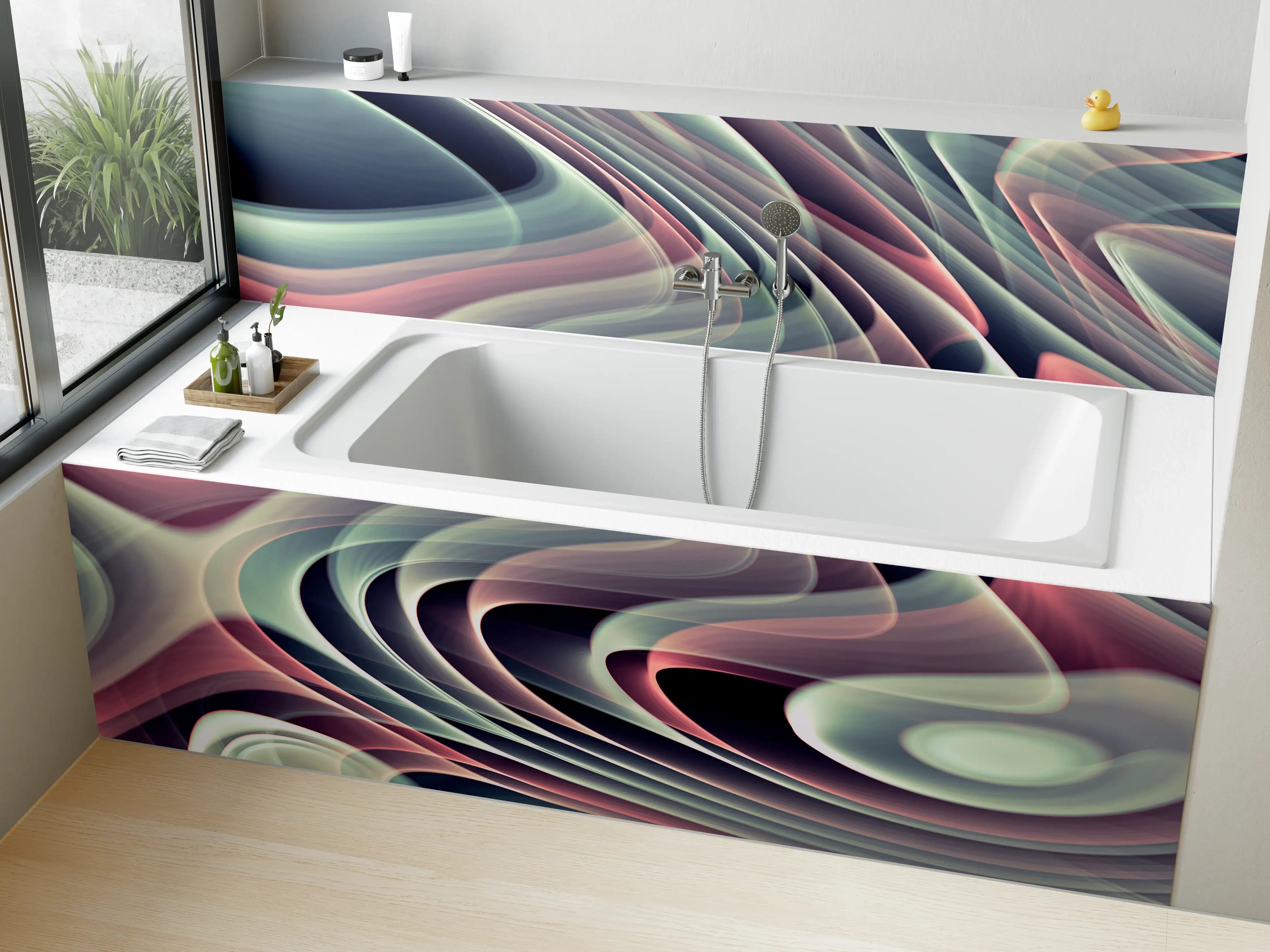 Badewannen-Rückwand - Linienartiger Hintergrund - Abstrakt