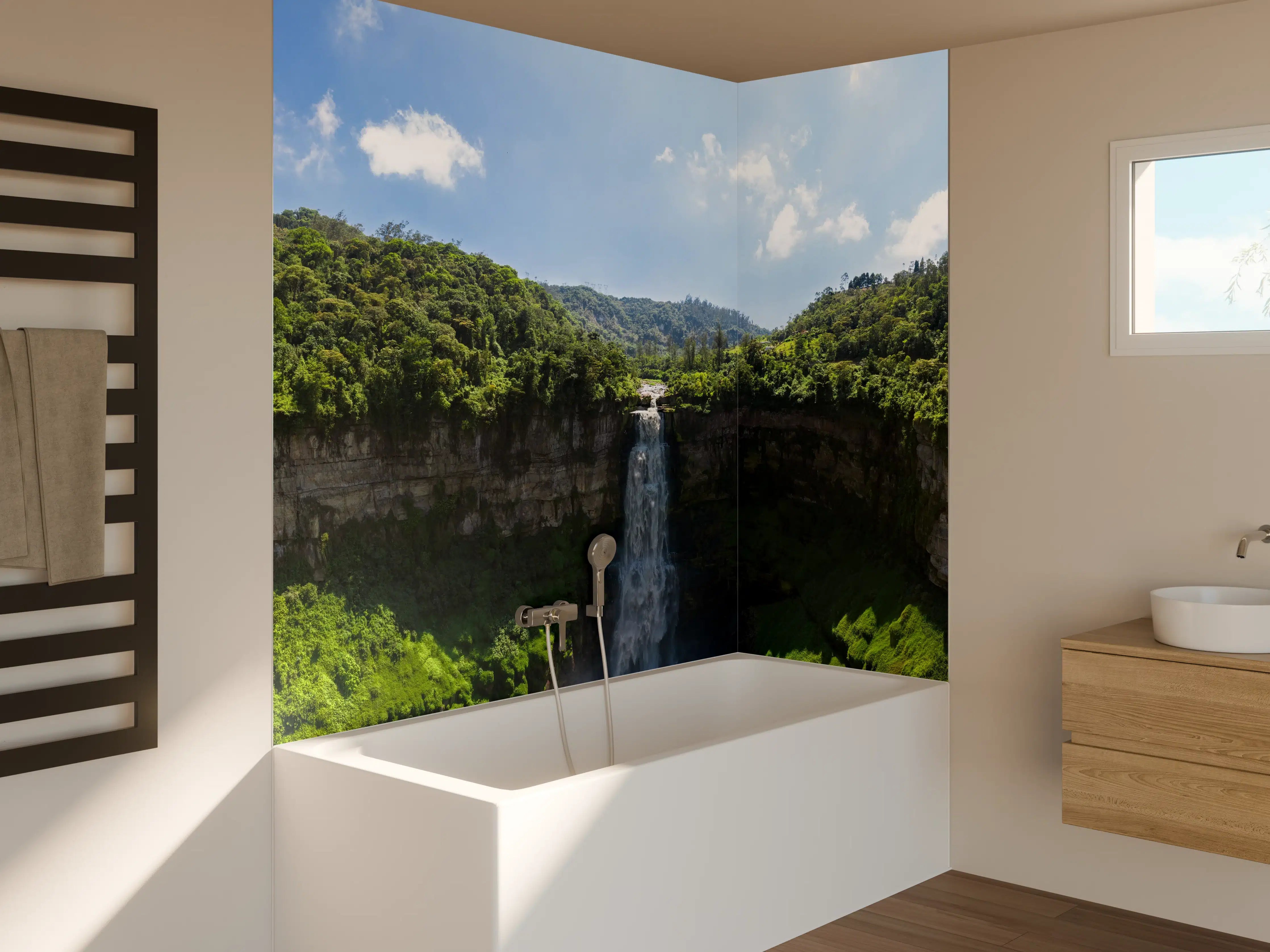 Badewannen-Rückwand - Luftaufnahme von El Salto de Tequendama