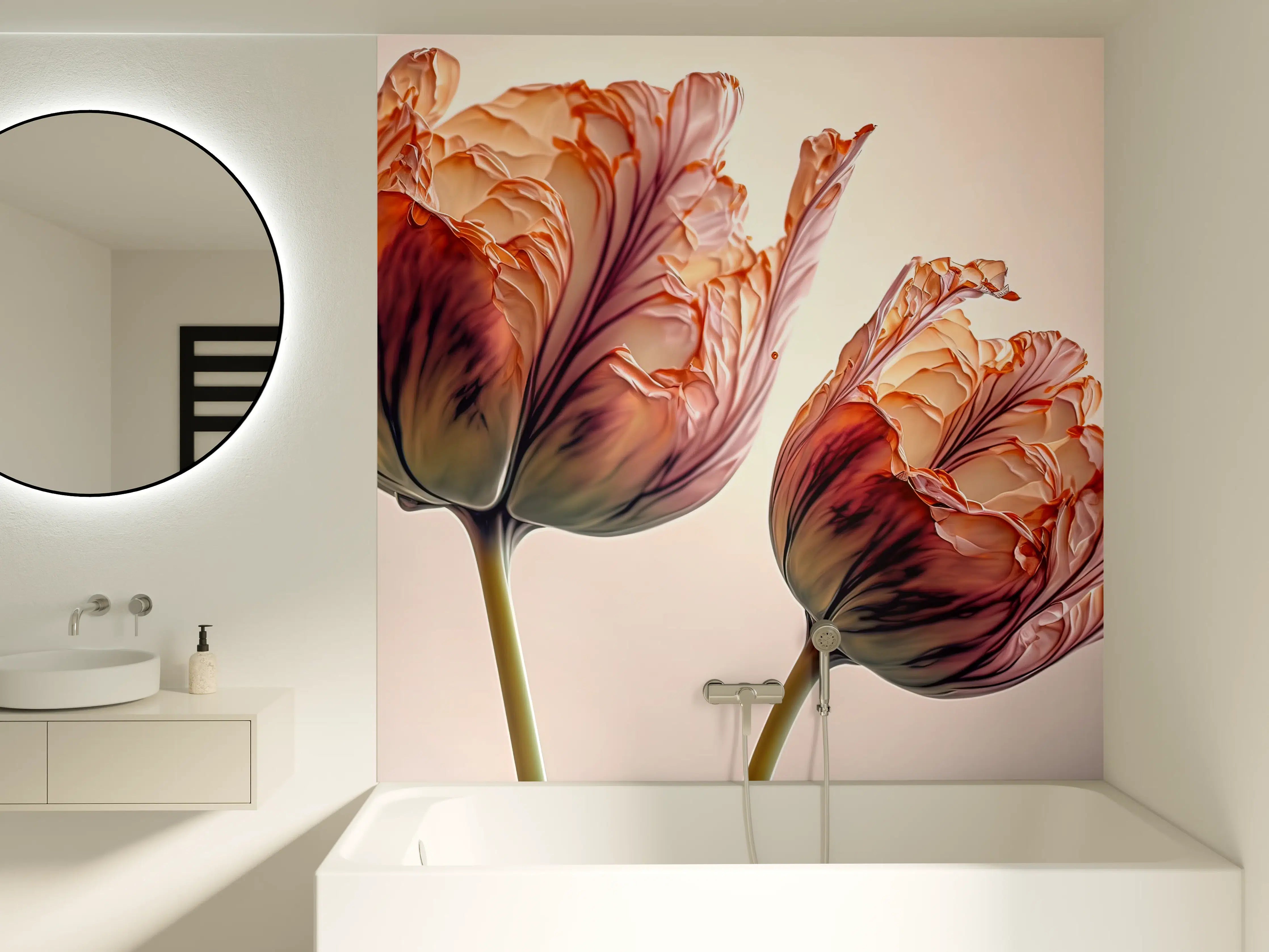 Badewannen-Rückwand - Luxuriöse Abstrakte Tulpen Kunst