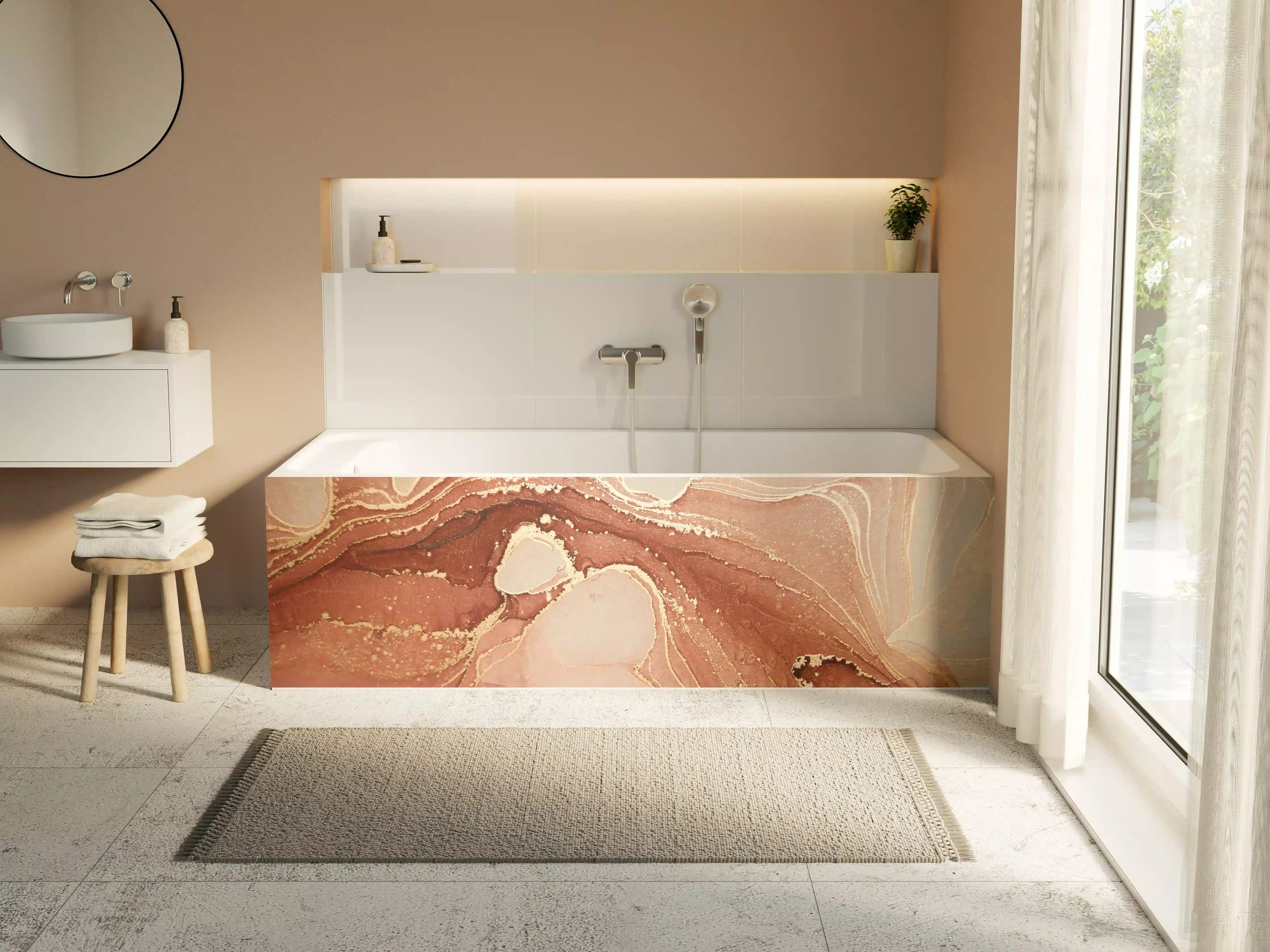 Badewannen-Rückwand - Luxuriöse Darstellung durch flüssige Kunst