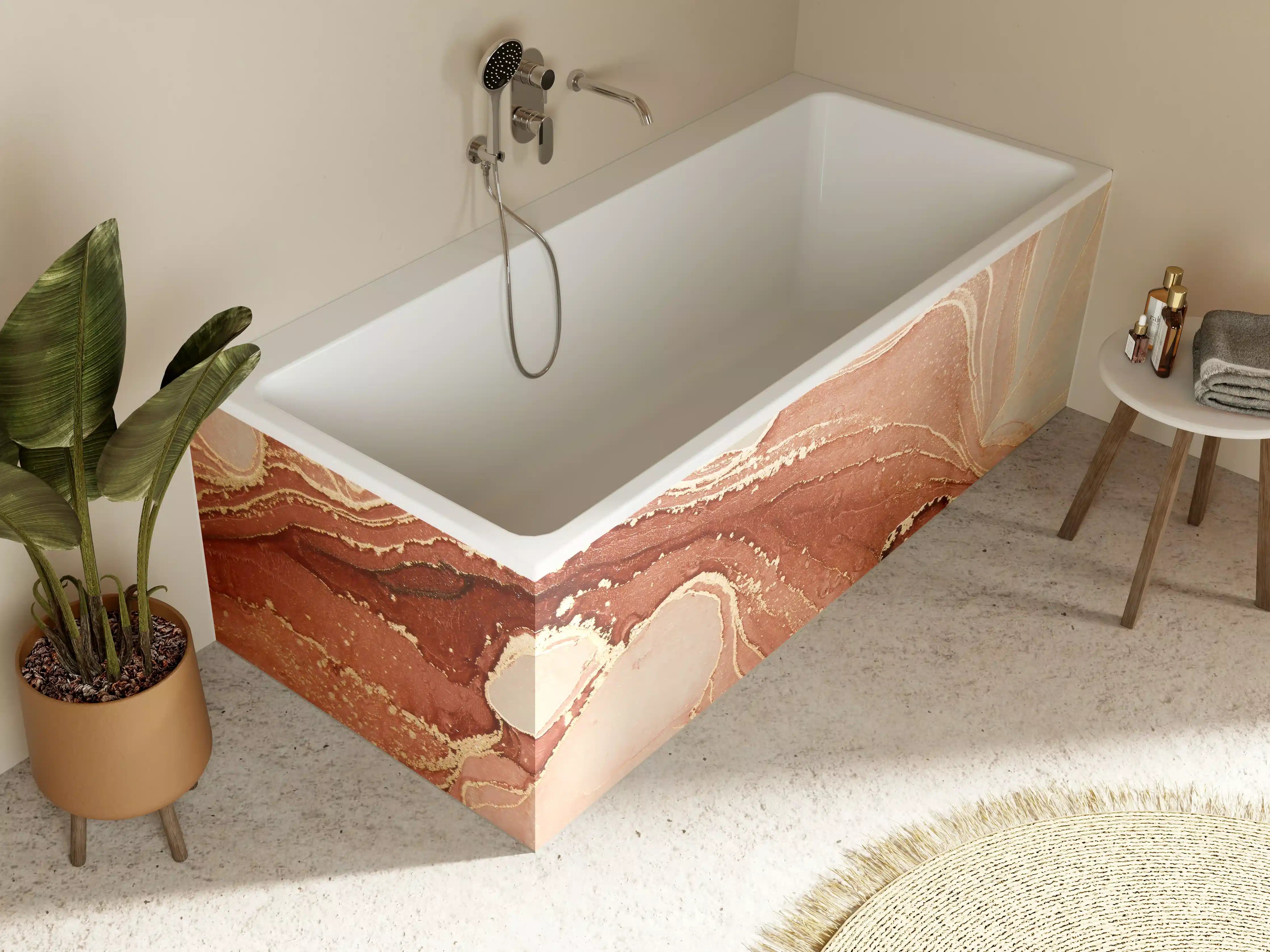 Badewannen-Rückwand - Luxuriöse Darstellung durch flüssige Kunst