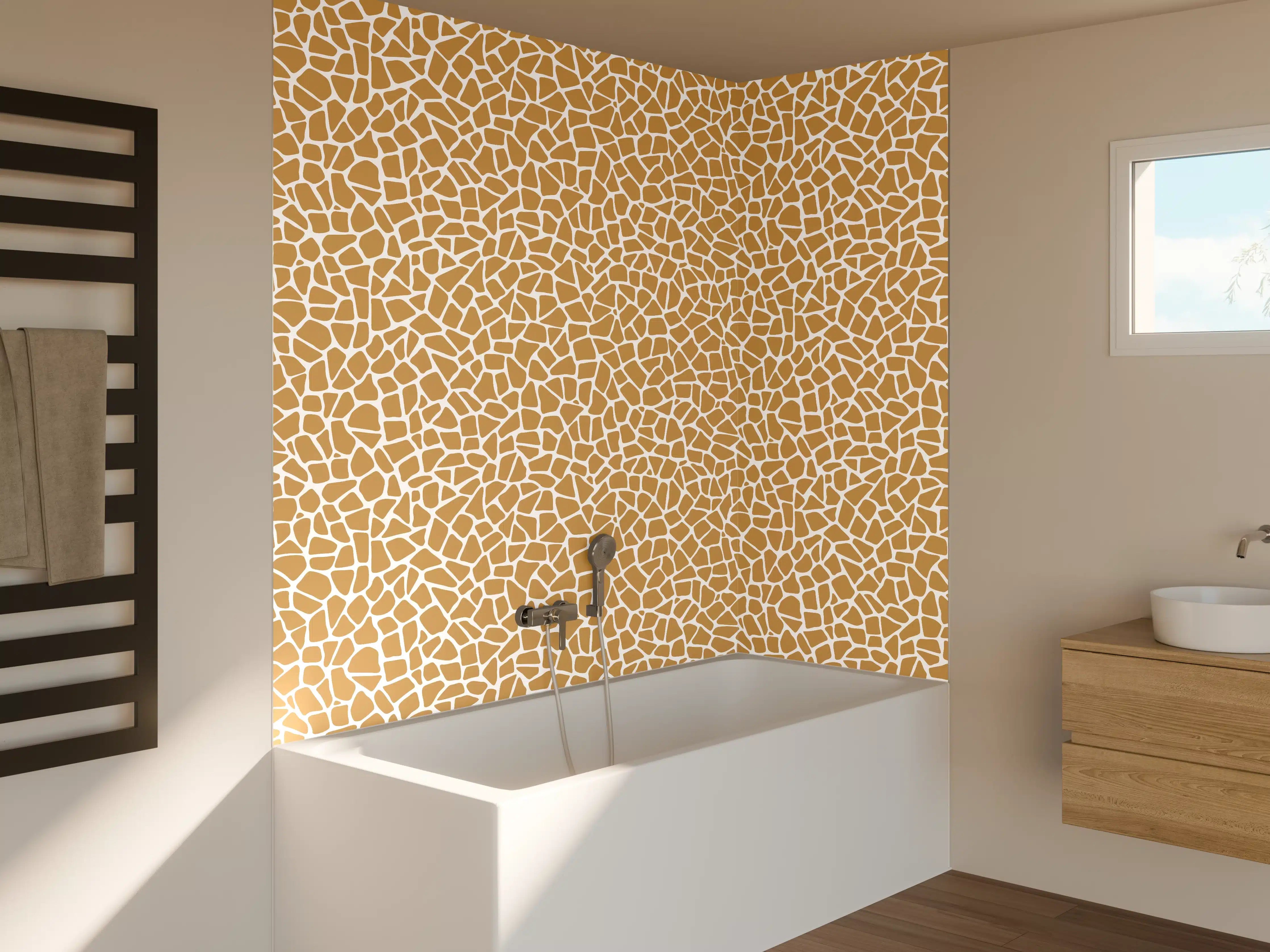 Badewannen-Rückwand - Luxuriöse Goldene Marmor Textur