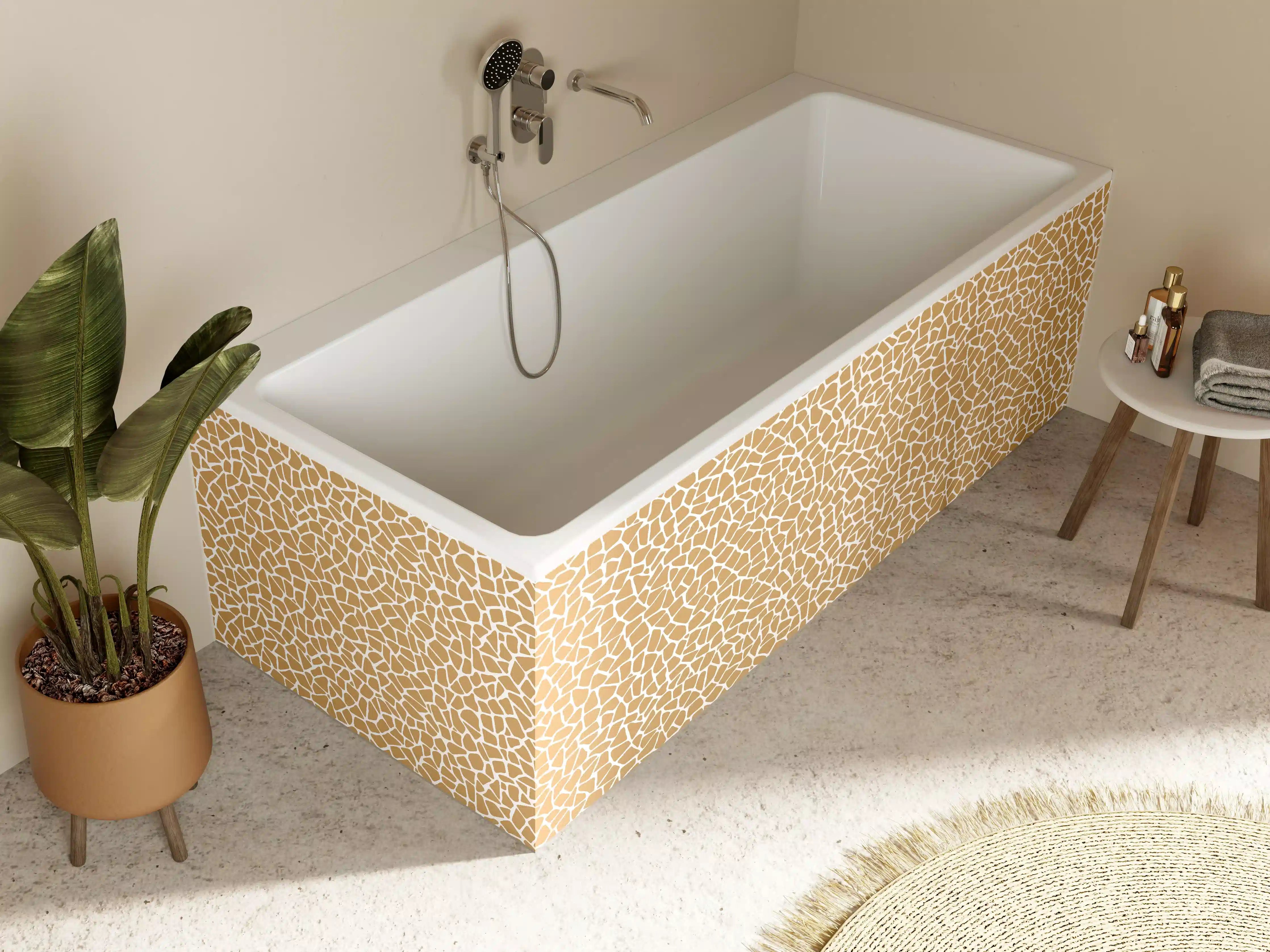 Badewannen-Rückwand - Luxuriöse Goldene Marmor Textur