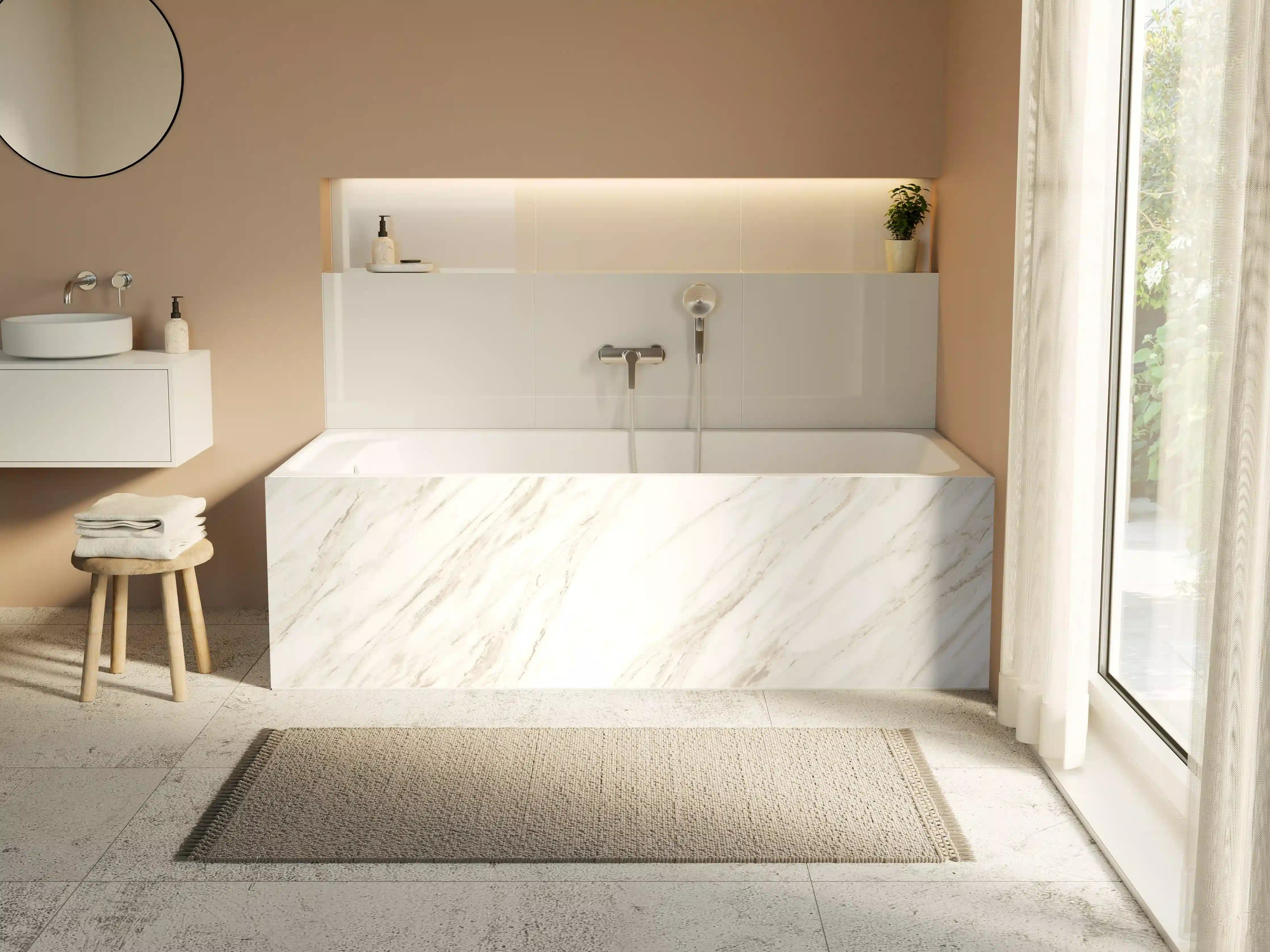 Badewannen-Rückwand - Luxuriöses Marmor Design