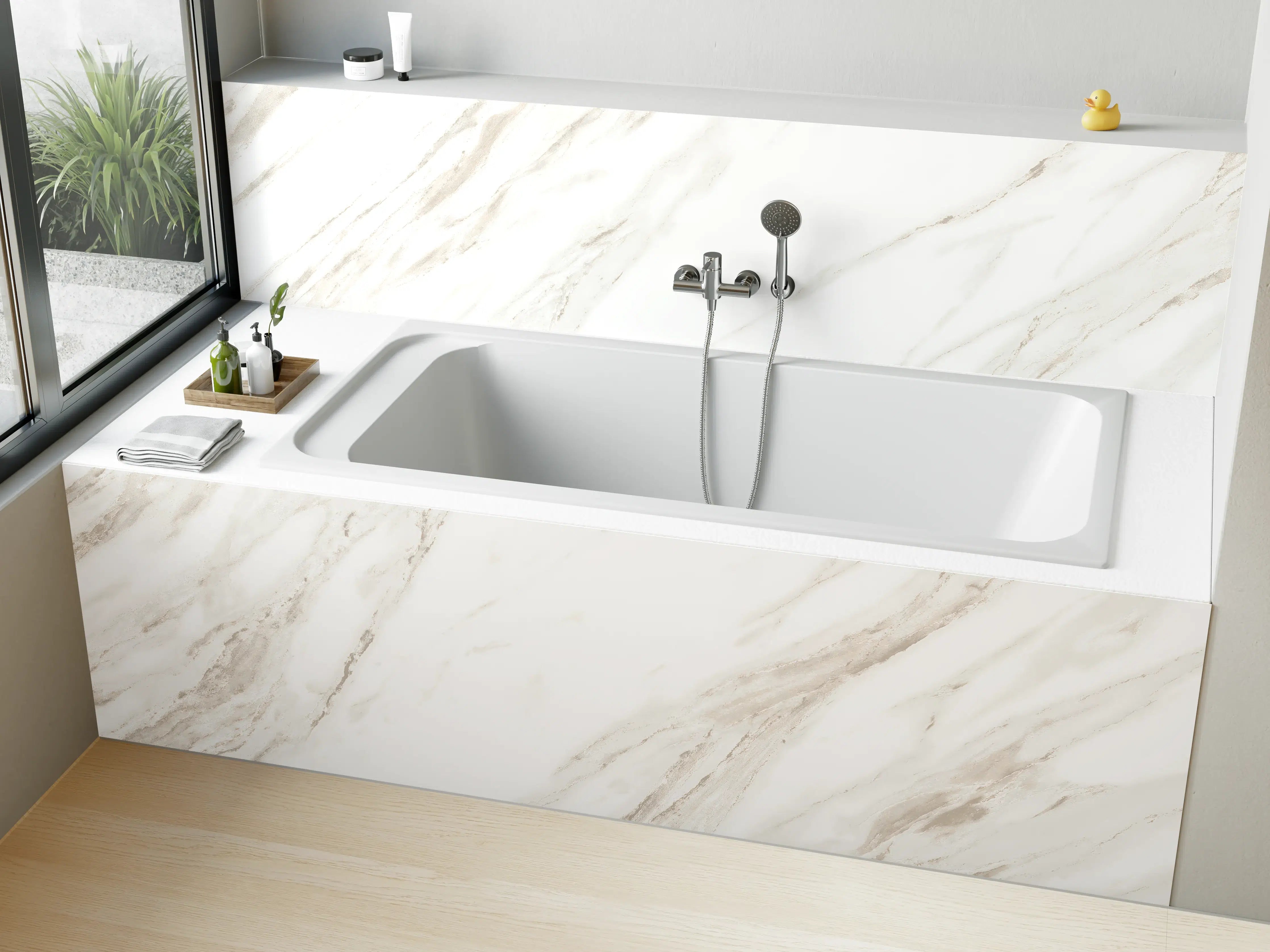 Badewannen-Rückwand - Luxuriöses Marmor Design