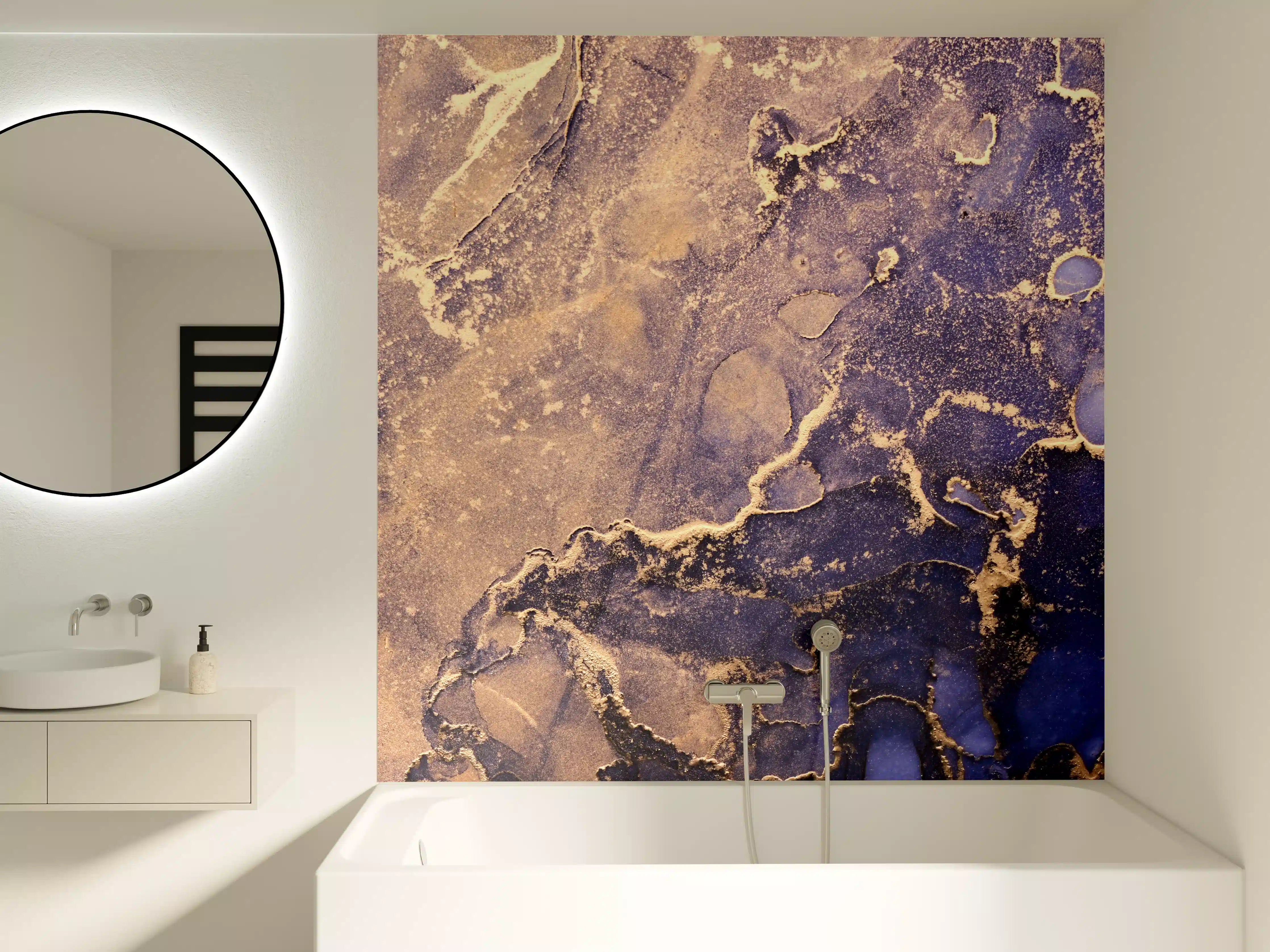 Badewannen-Rückwand - Luxus-Wei6-Grau-Marmor-Textur