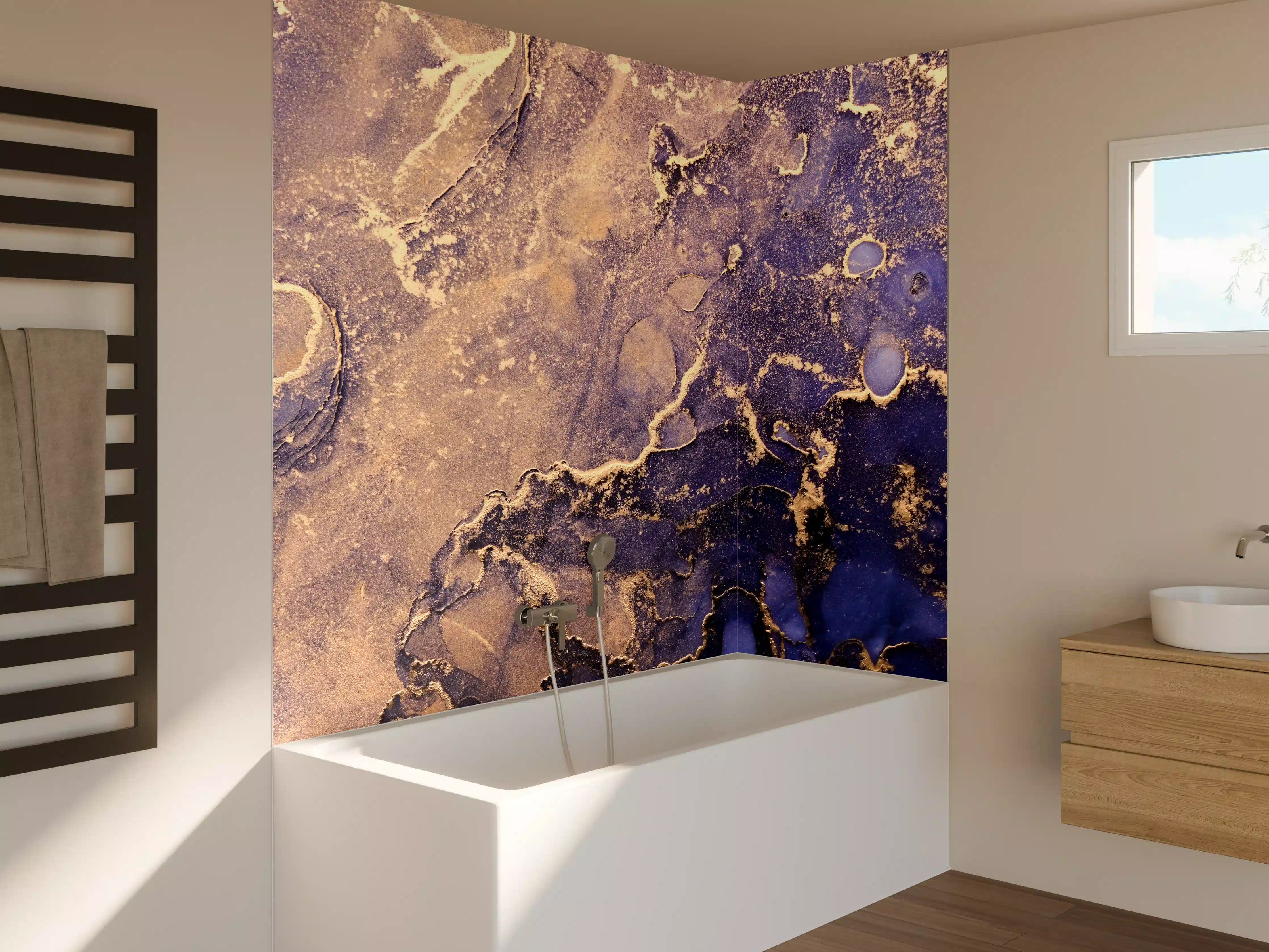 Badewannen-Rückwand - Luxus-Wei6-Grau-Marmor-Textur