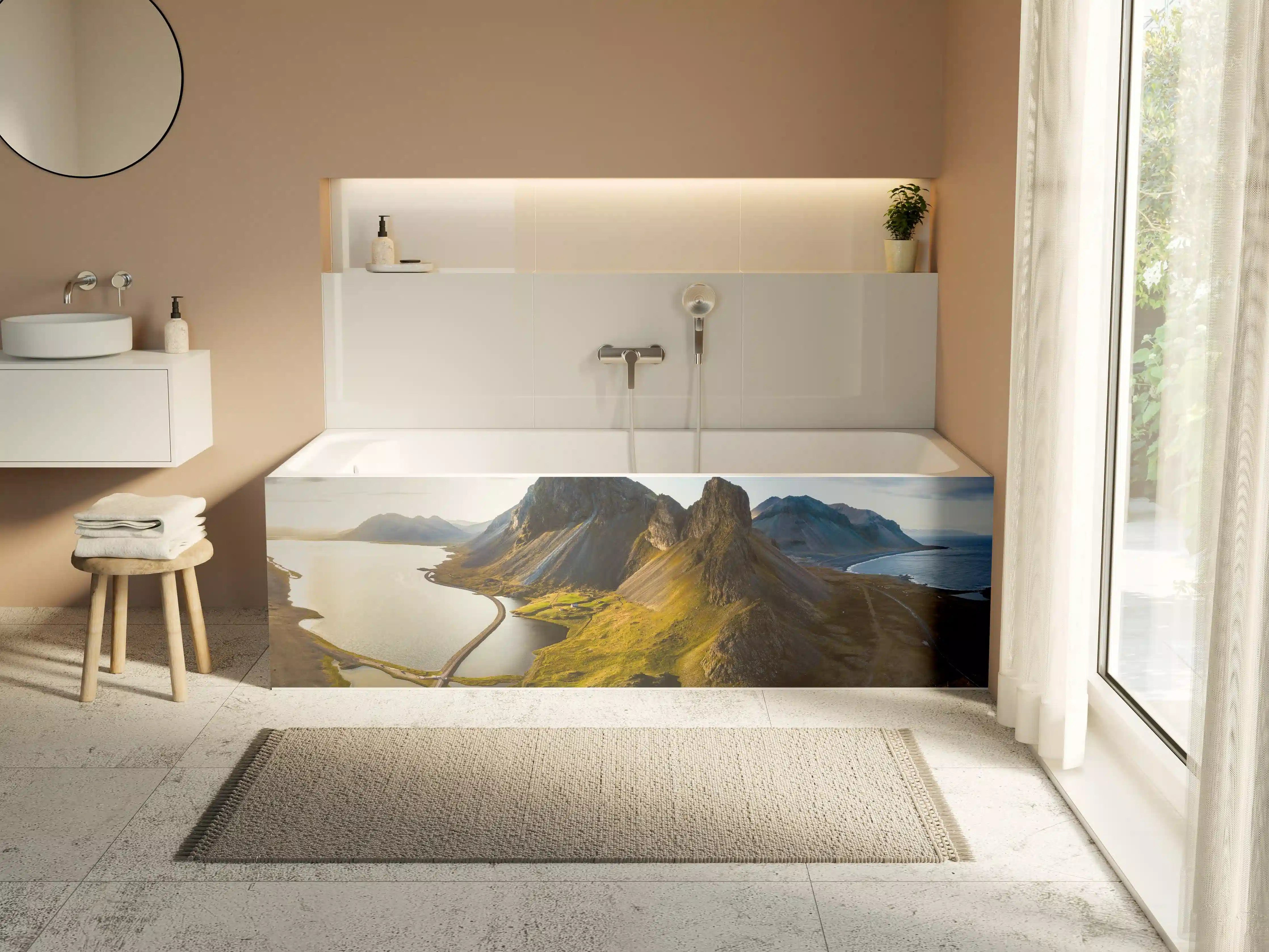 Badewannen-Rückwand - Majestätische Berge und Seen in natürlicher Schönheit