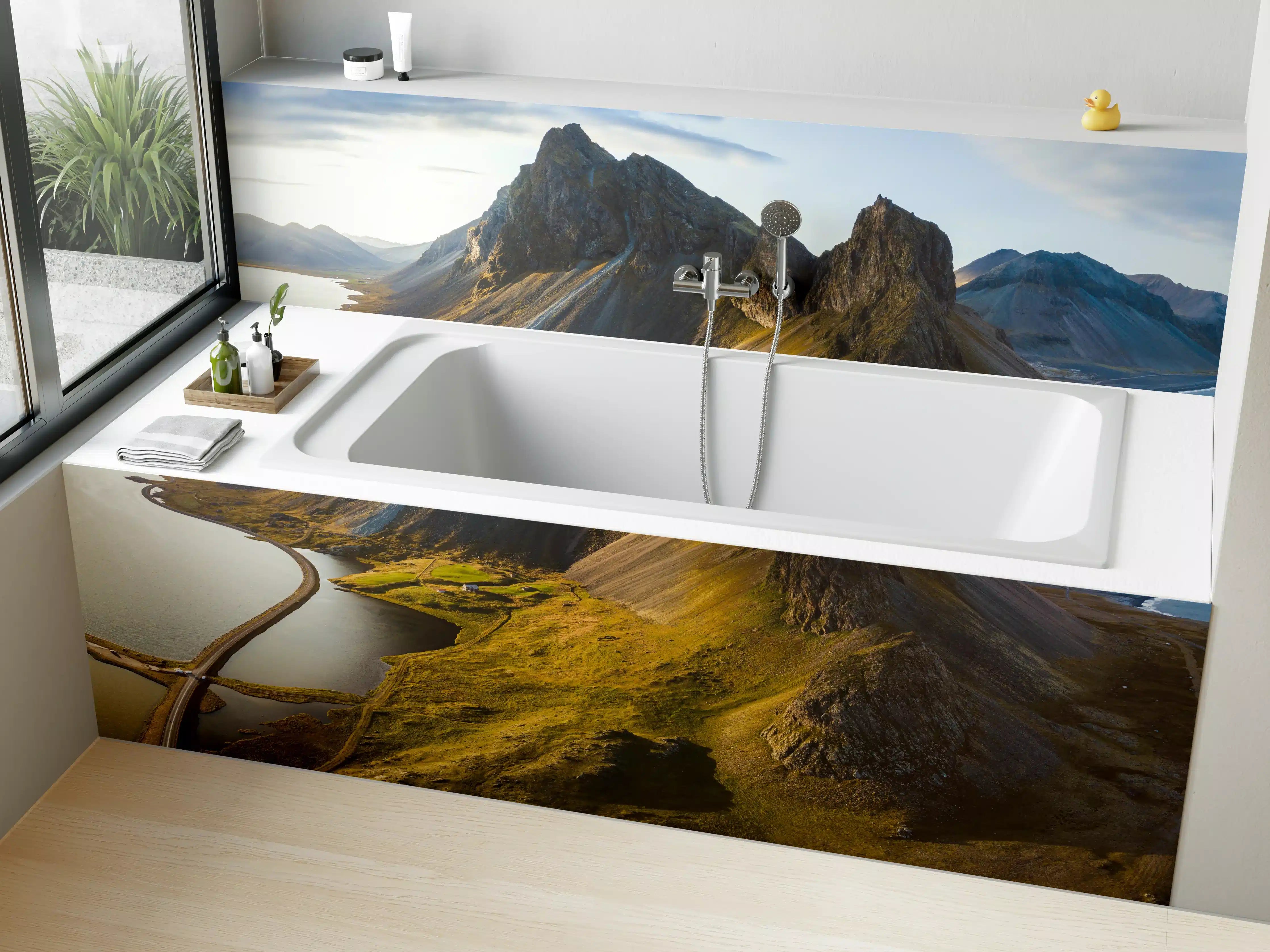 Badewannen-Rückwand - Majestätische Berge und Seen in natürlicher Schönheit