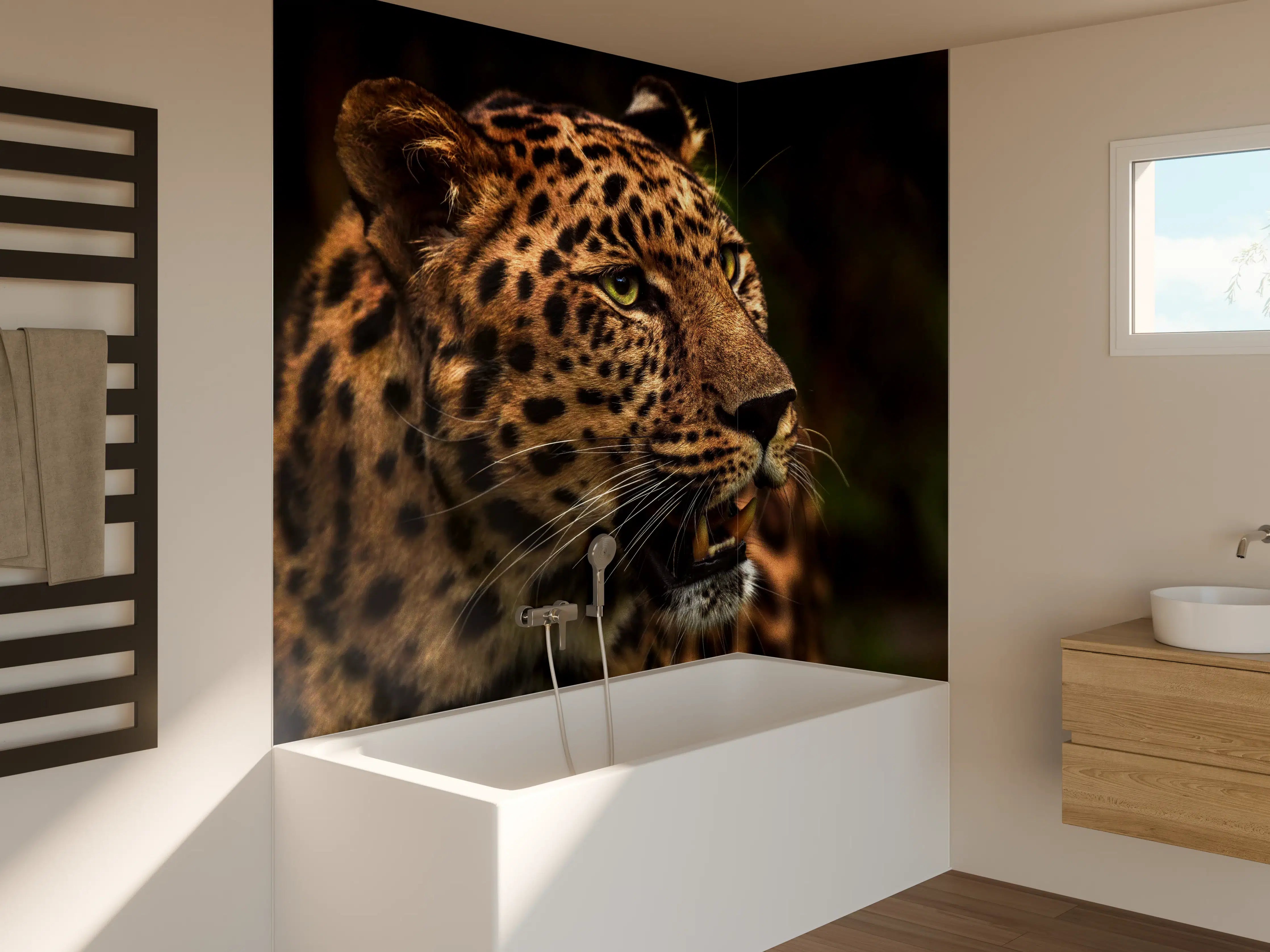 Badewannen-Rückwand - Majestätischer Amur-Leopard