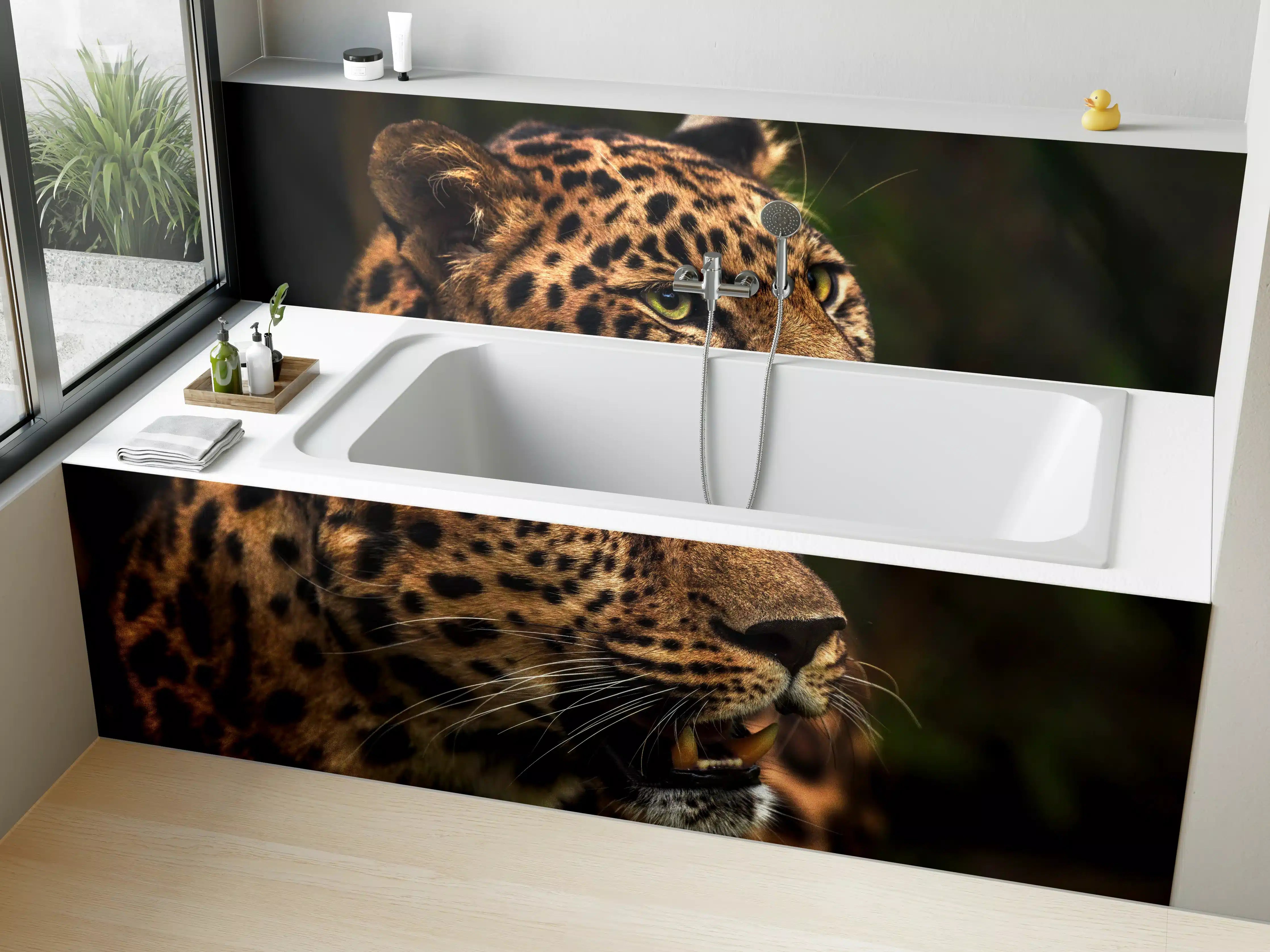 Badewannen-Rückwand - Majestätischer Amur-Leopard