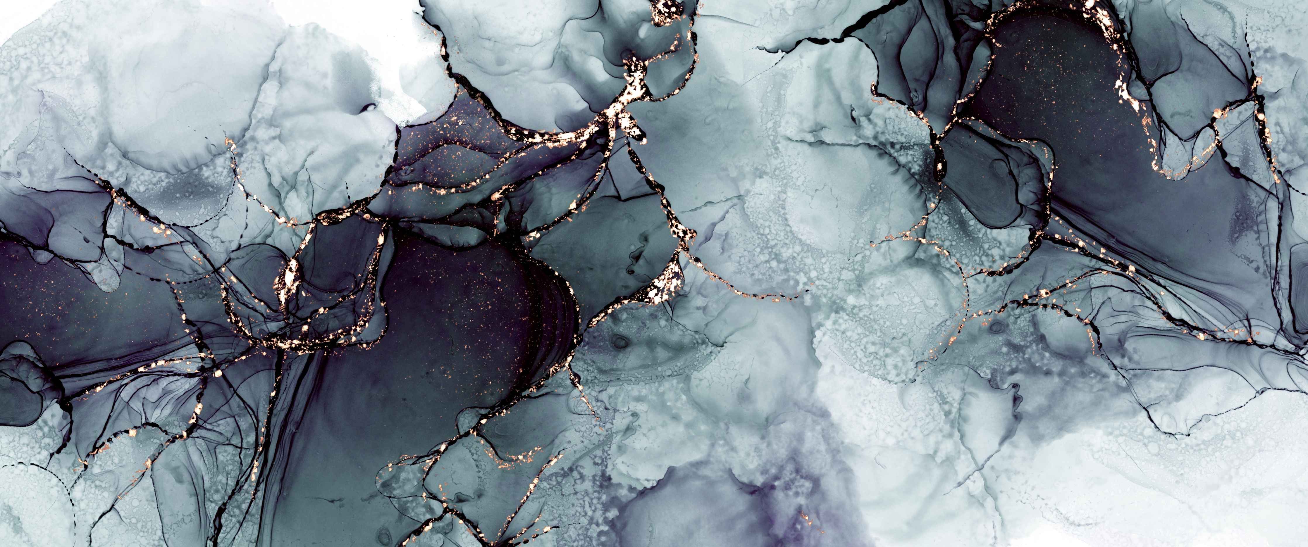 Badewannen-Rückwand-Marble-like Aqua and Dark Blue Marble