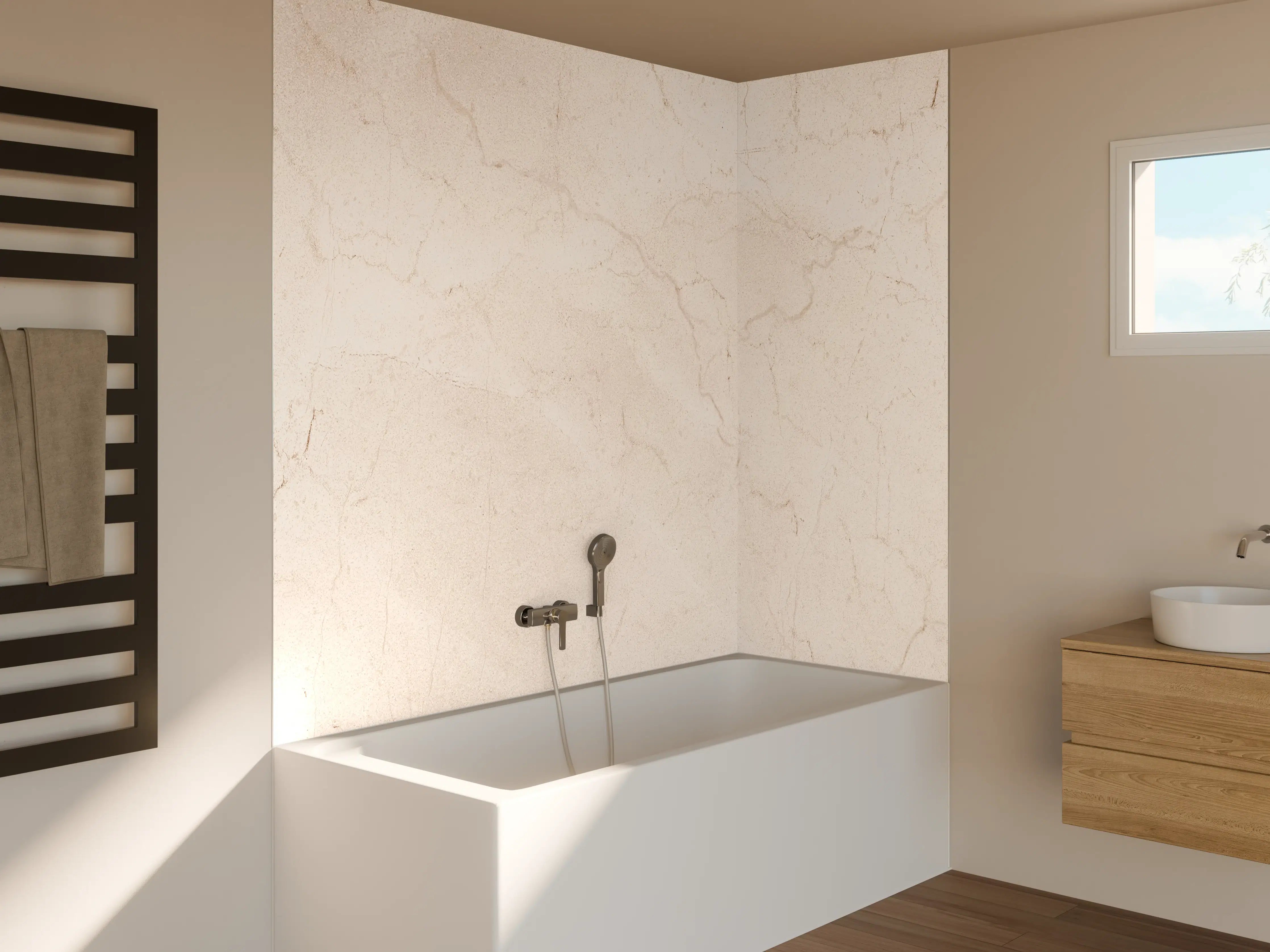 Badewannen-Rückwand - Marmor Textur - Fliesenmuster