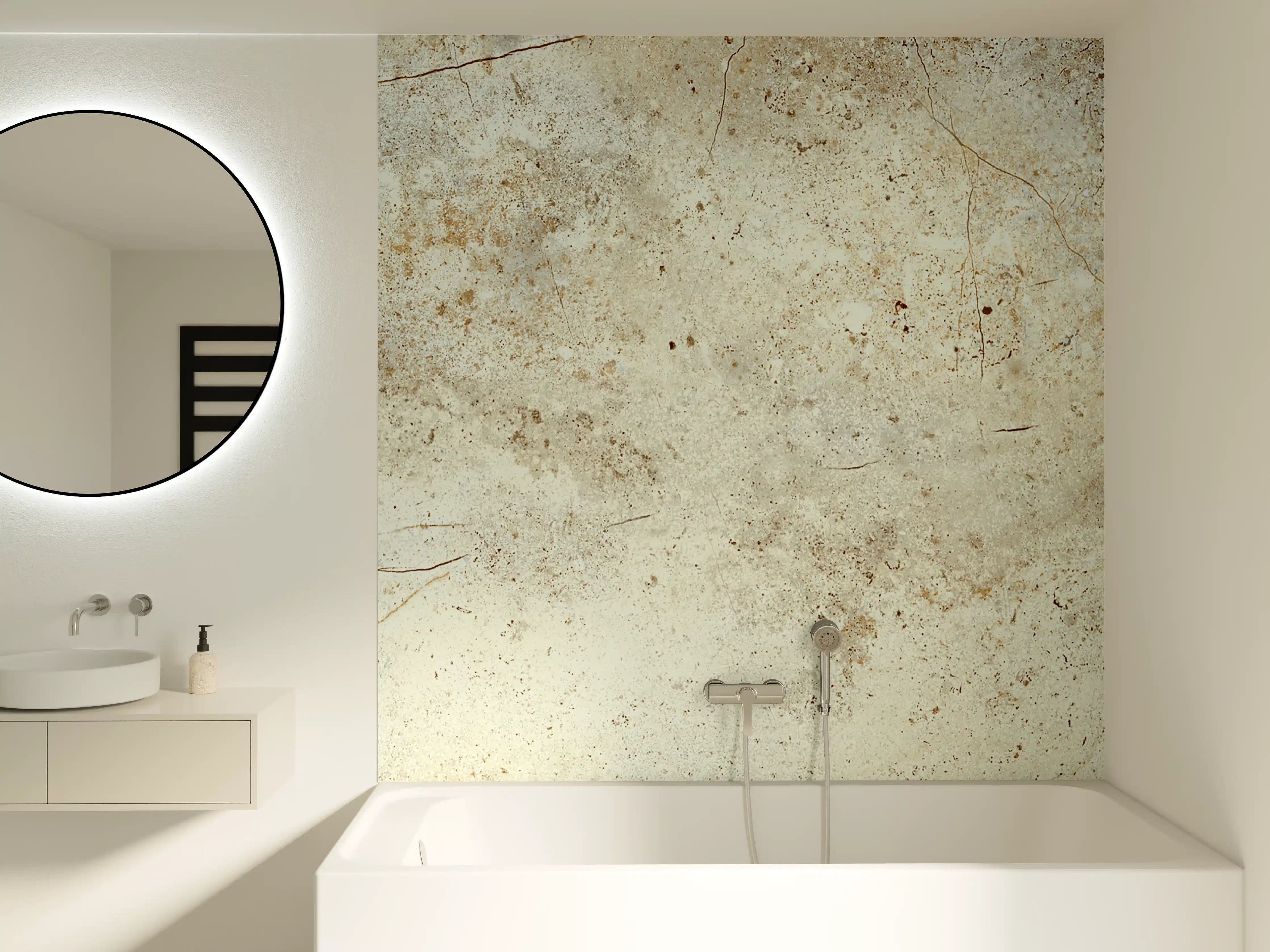 Badewannen-Rückwand - Marmor Textur hell