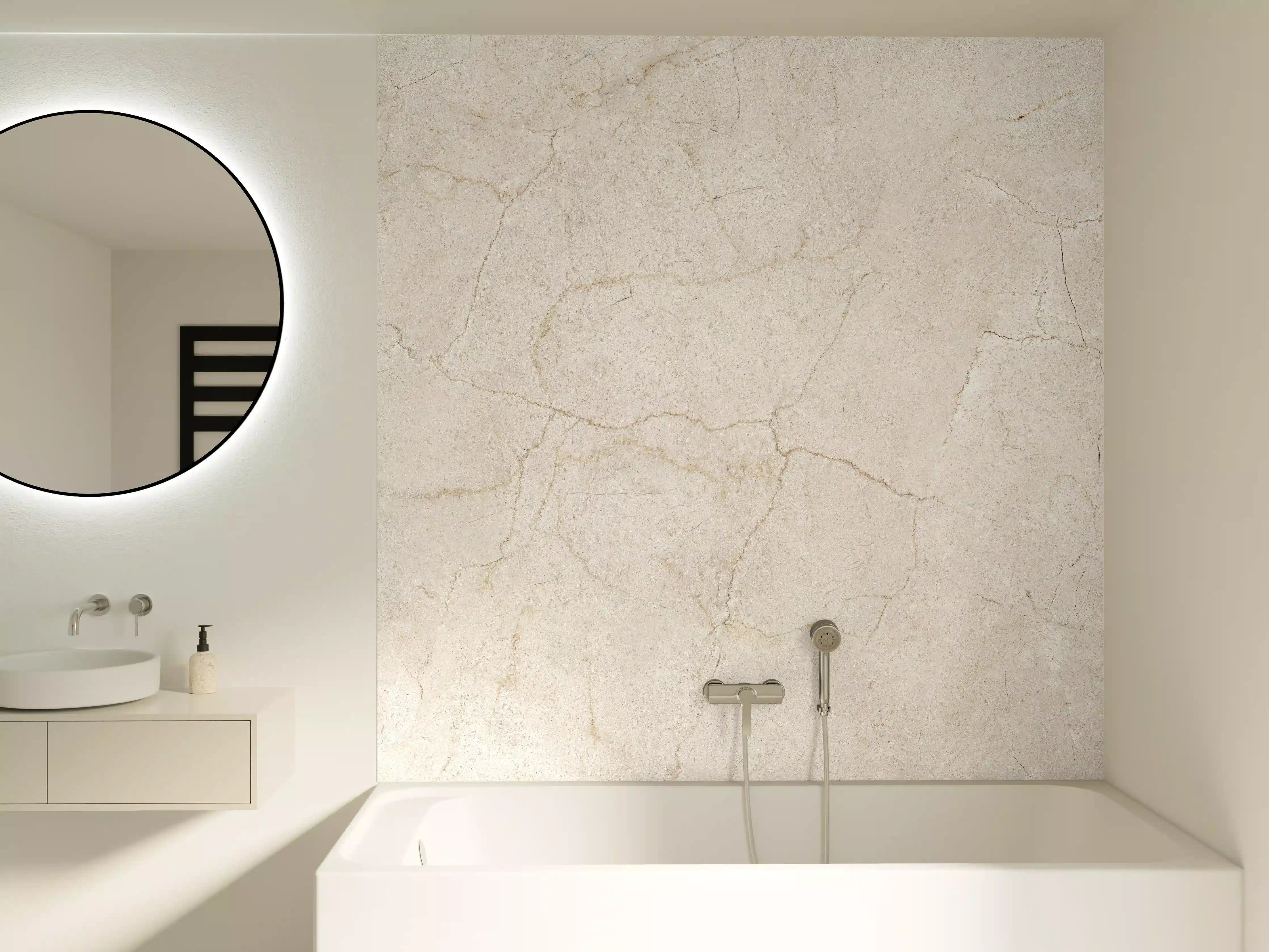 Badewannen-Rückwand - Marmor Textur mit dunklen Adern
