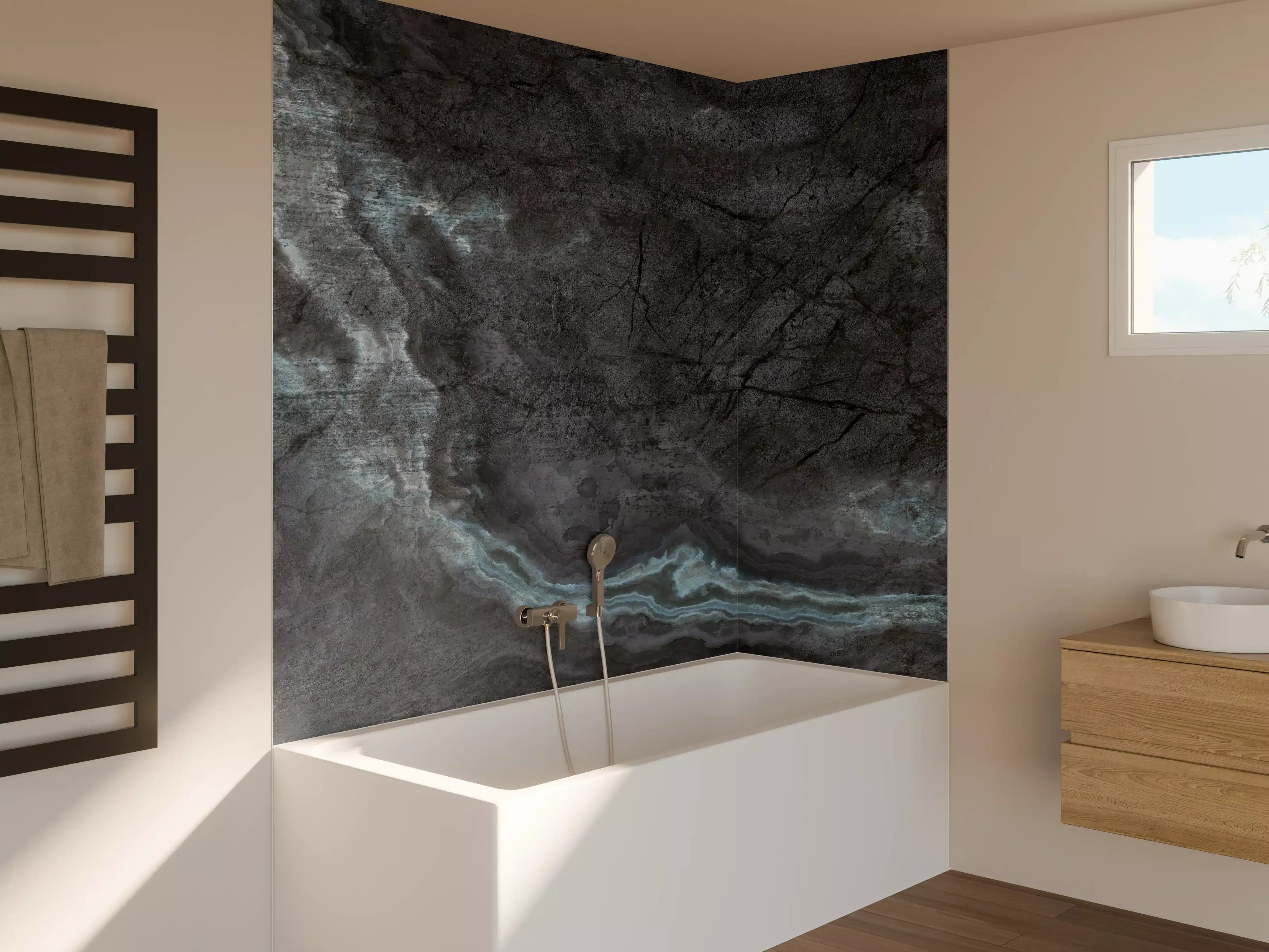 Badewannen-Rückwand - Marmorstein Textur - Elegant