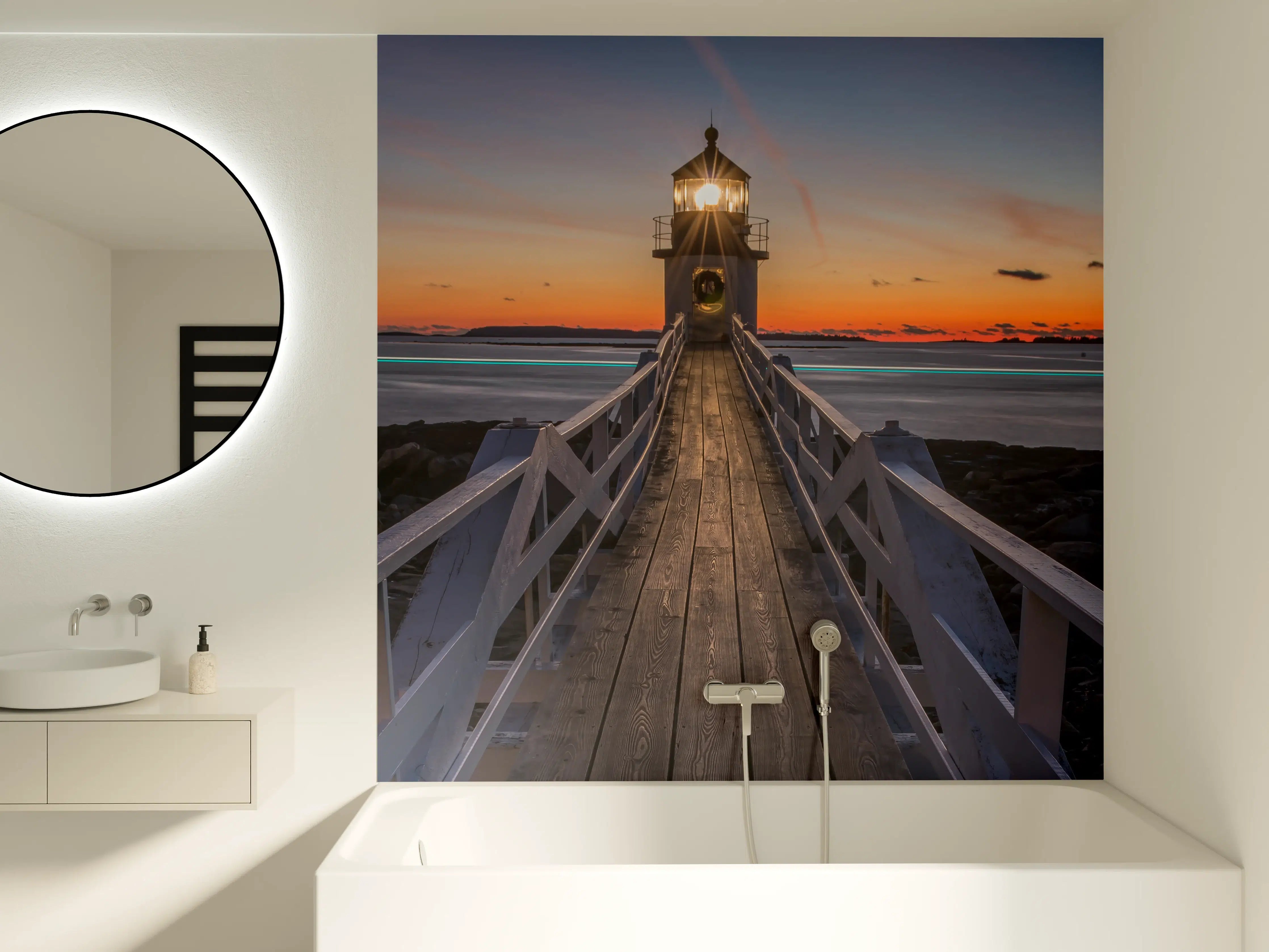 Badewannen-Rückwand - Marshall Point Leuchtturm in Amerika