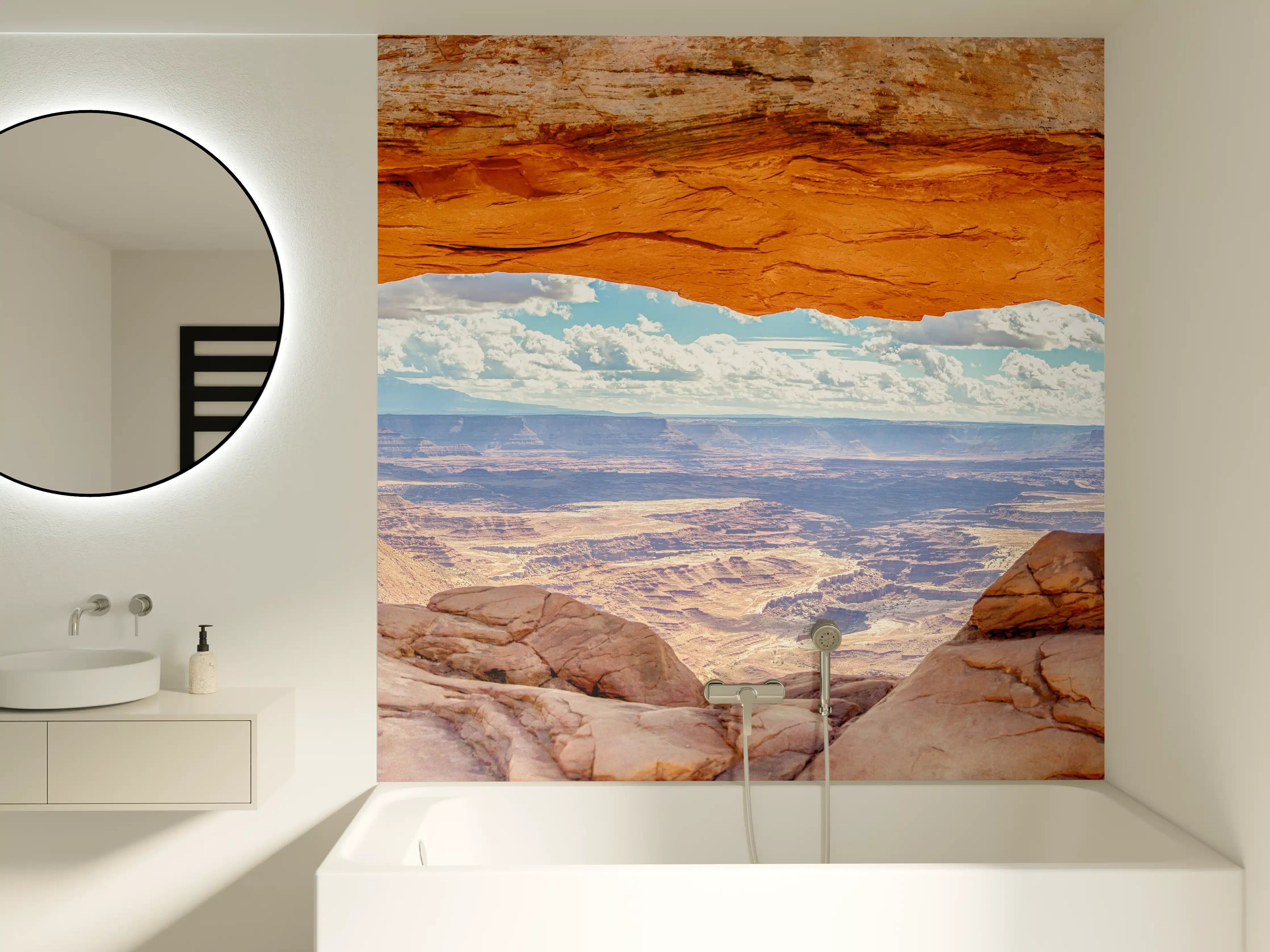 Badewannen-Rückwand - Mesa Arch-Panorama bei Sonnenaufgang