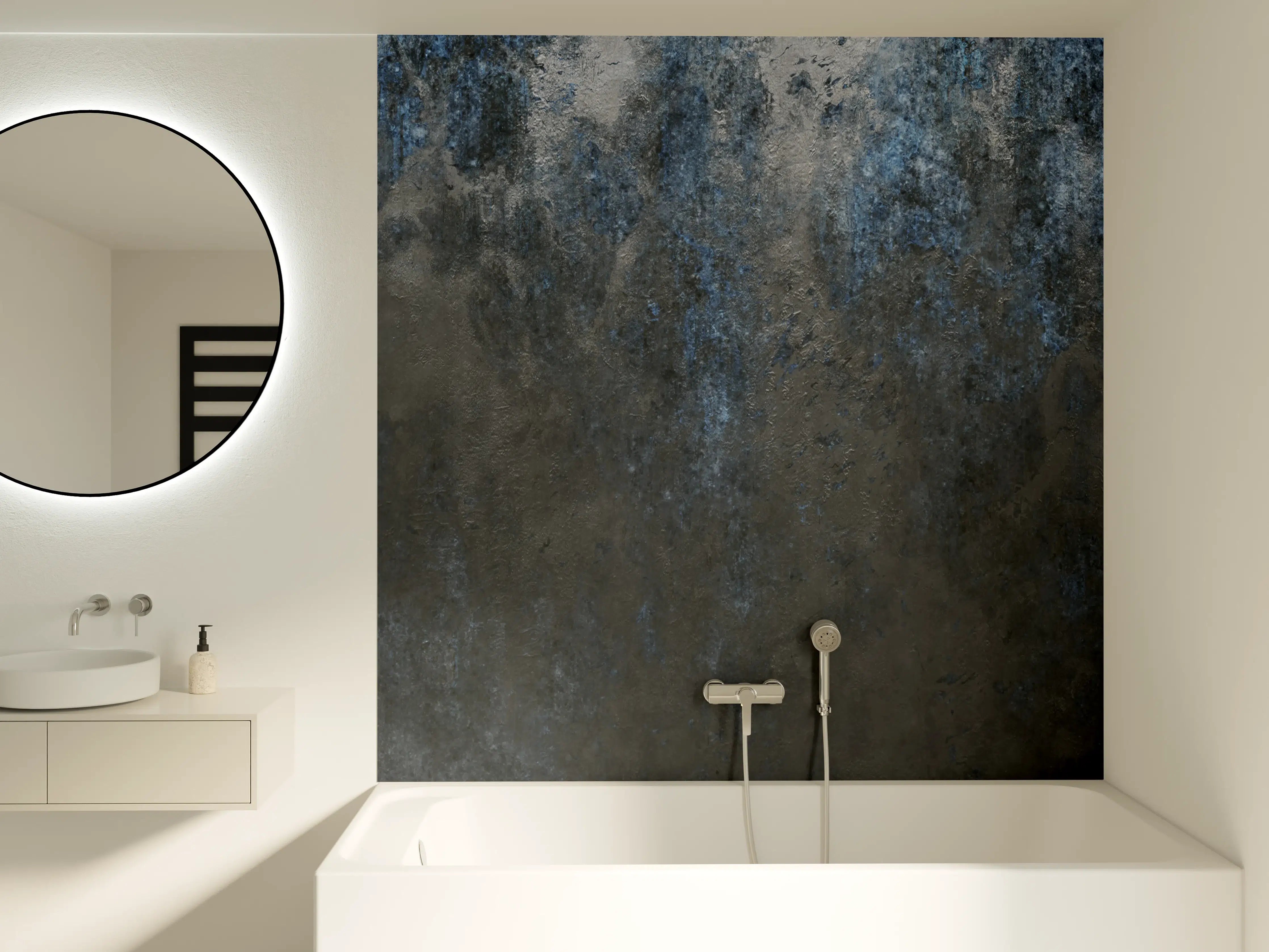 Badewannen-Rückwand - Metallic Dark Texture