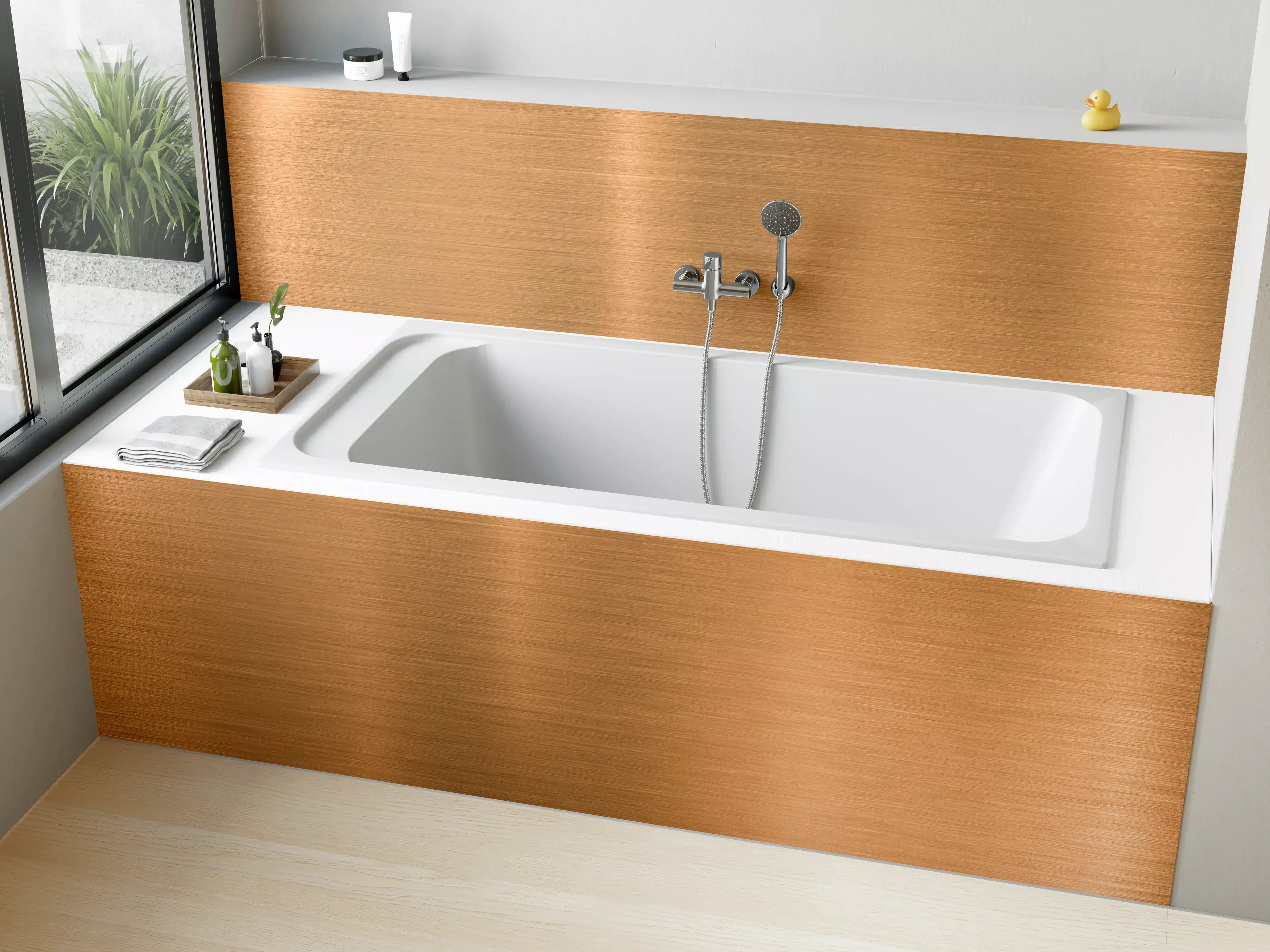 Badewannen-Rückwand - Metallische Kupferplatte