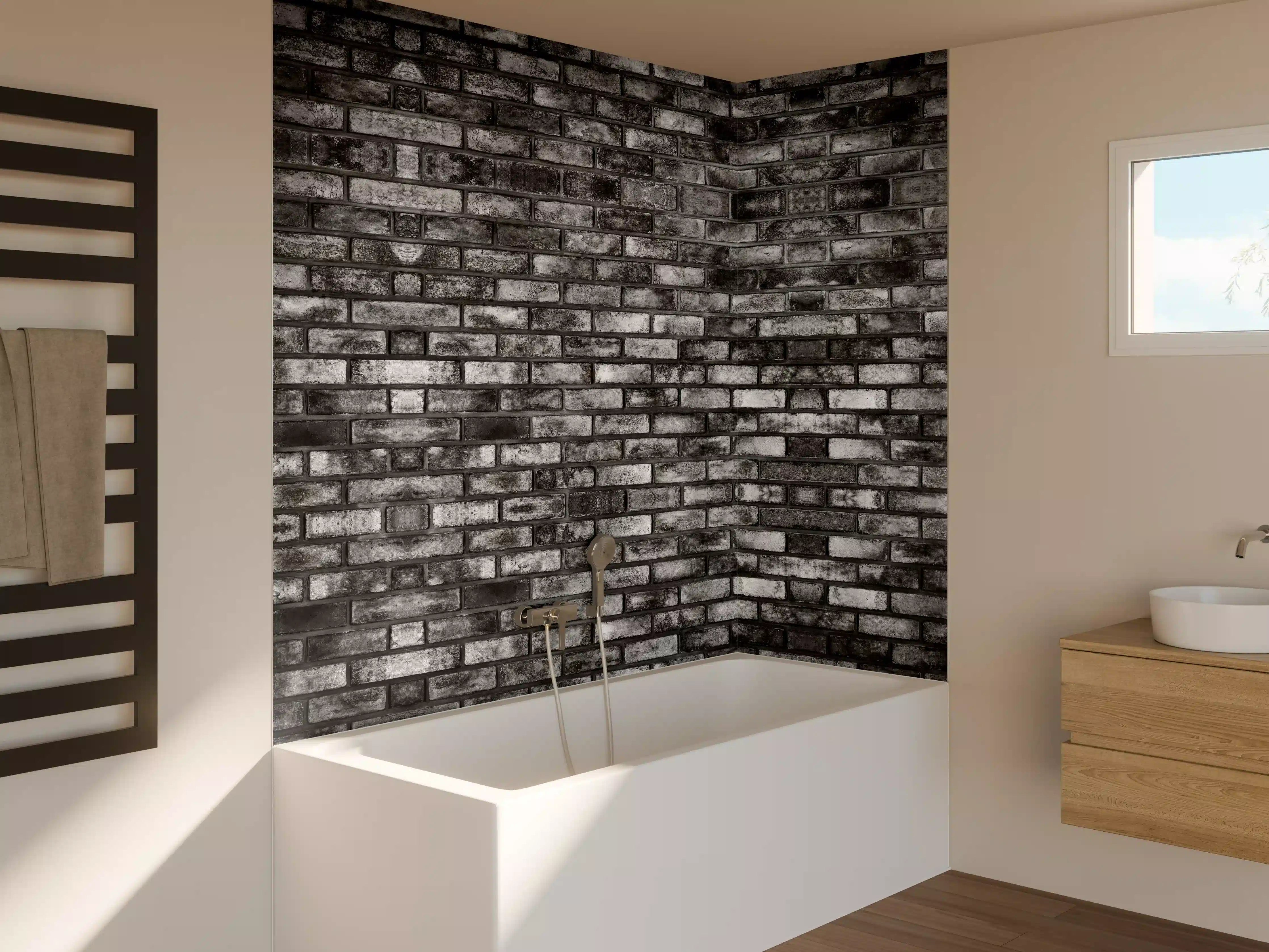 Badewannen-Rückwand - Metallische Steinstruktur