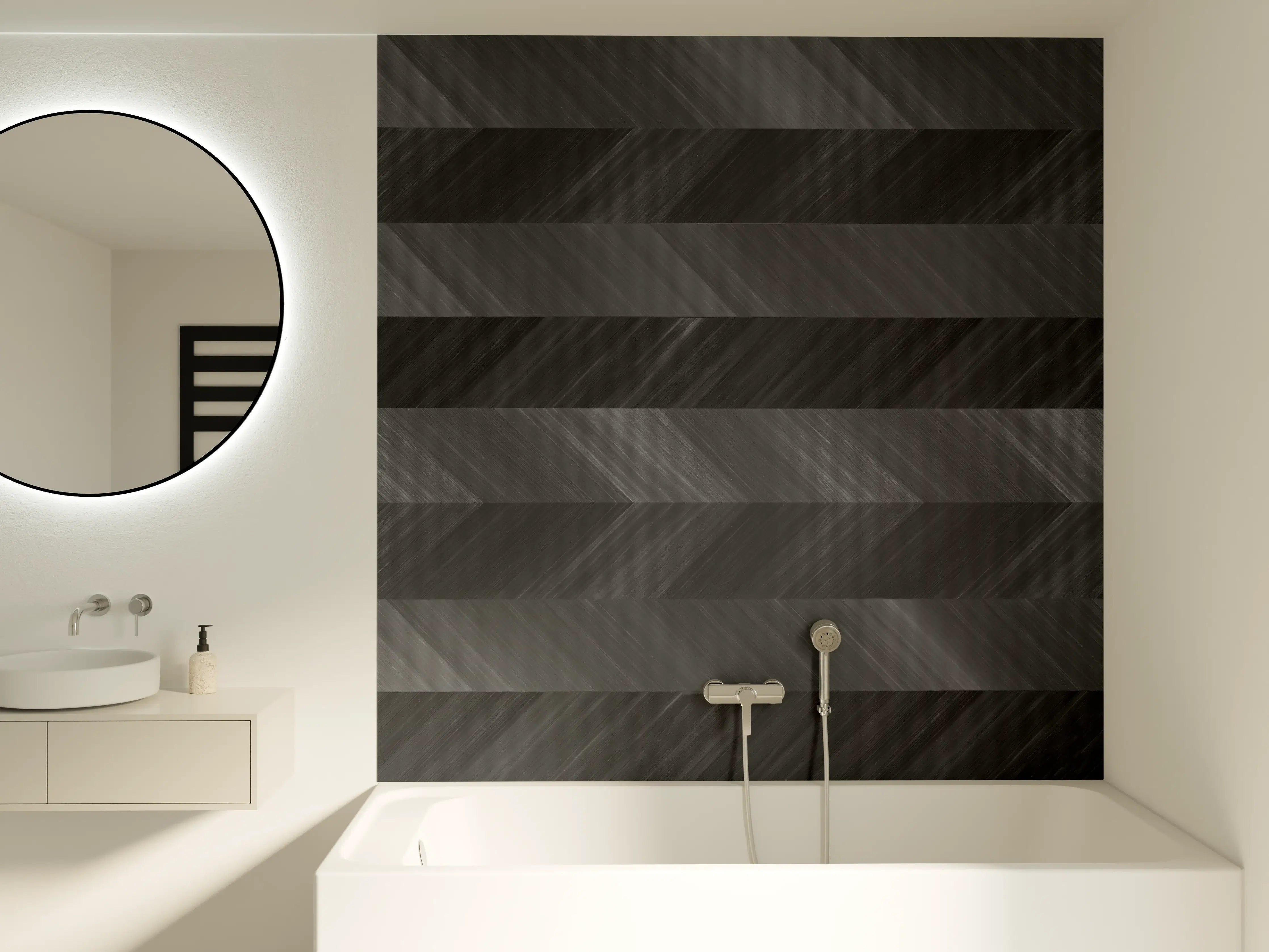 Badewannen-Rückwand - Minimaler Zickzack-Muster