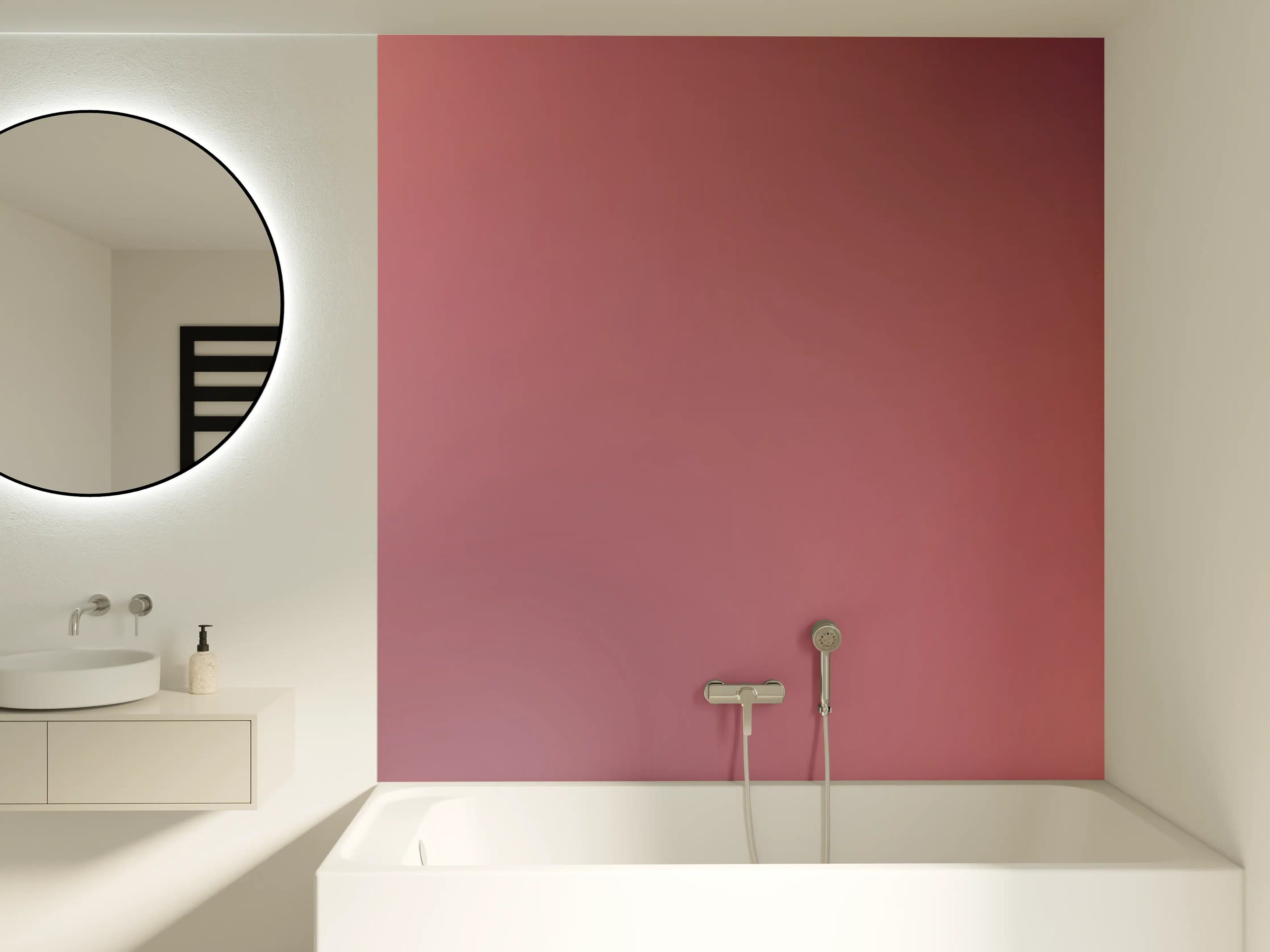 Badewannen-Rückwand - Moderne Farbe mit sanfter Textur