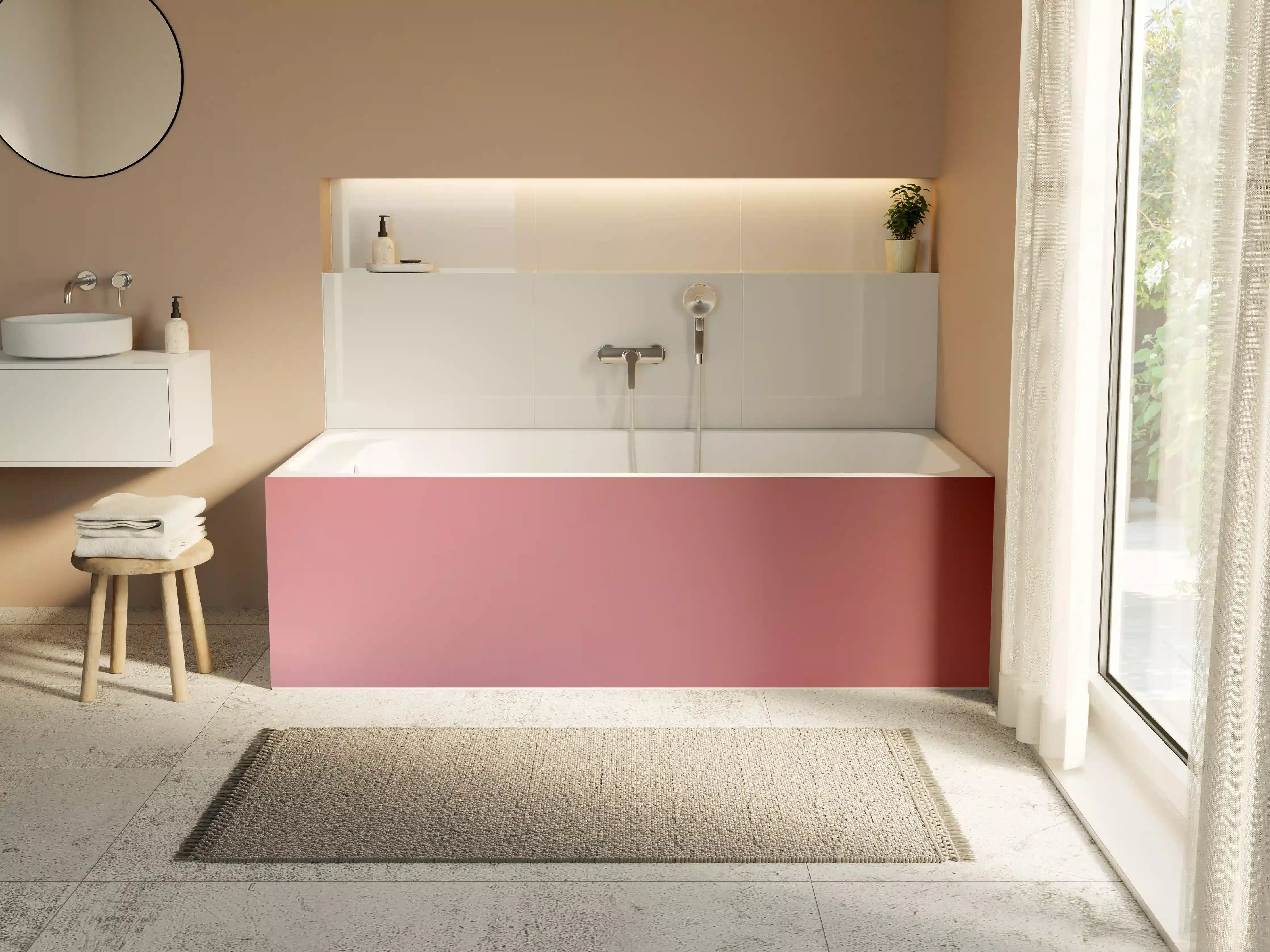 Badewannen-Rückwand - Moderne Farbe mit sanfter Textur