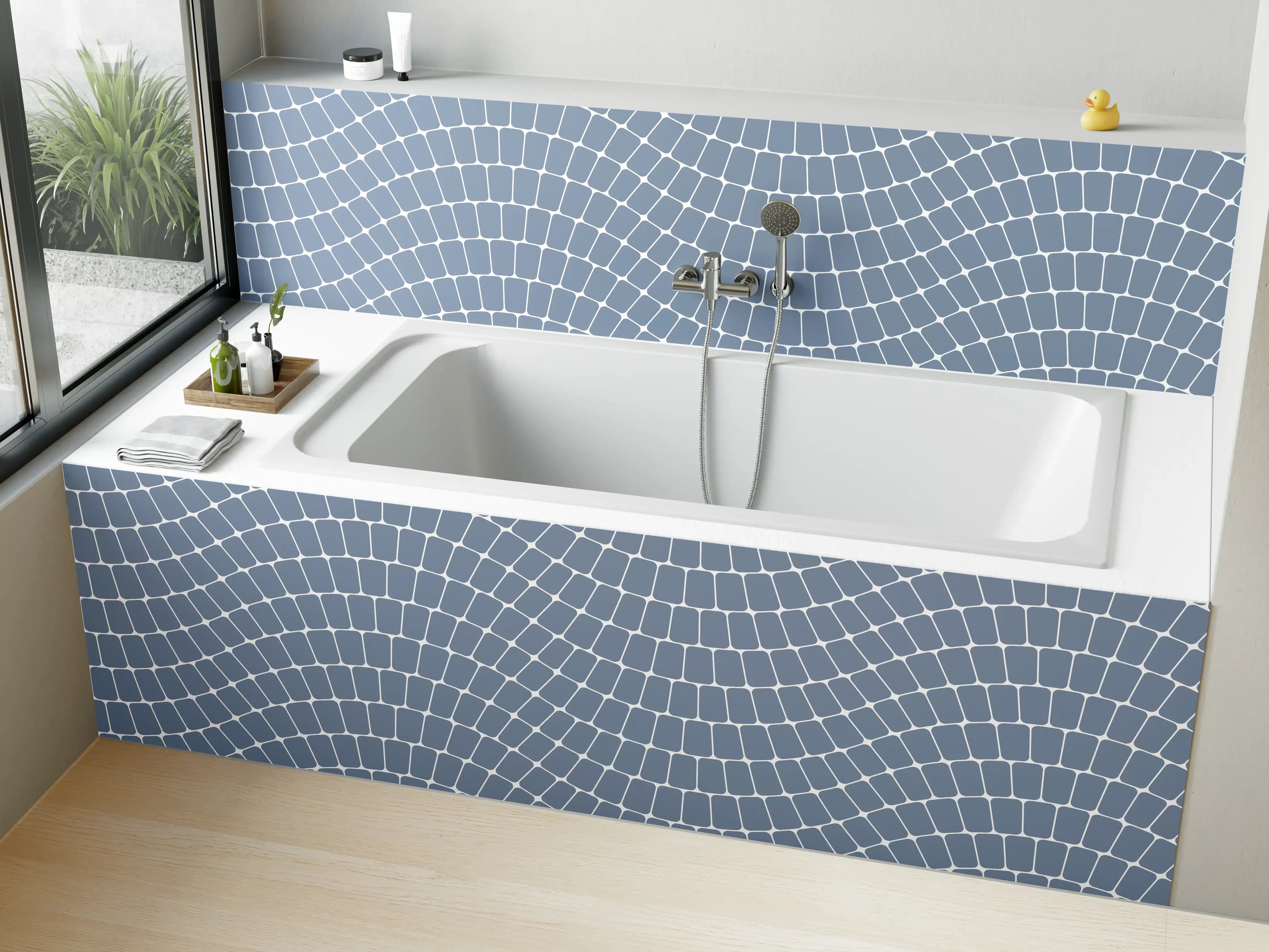 Badewannen-Rückwand - Moderne Graue Mosaik-Textur