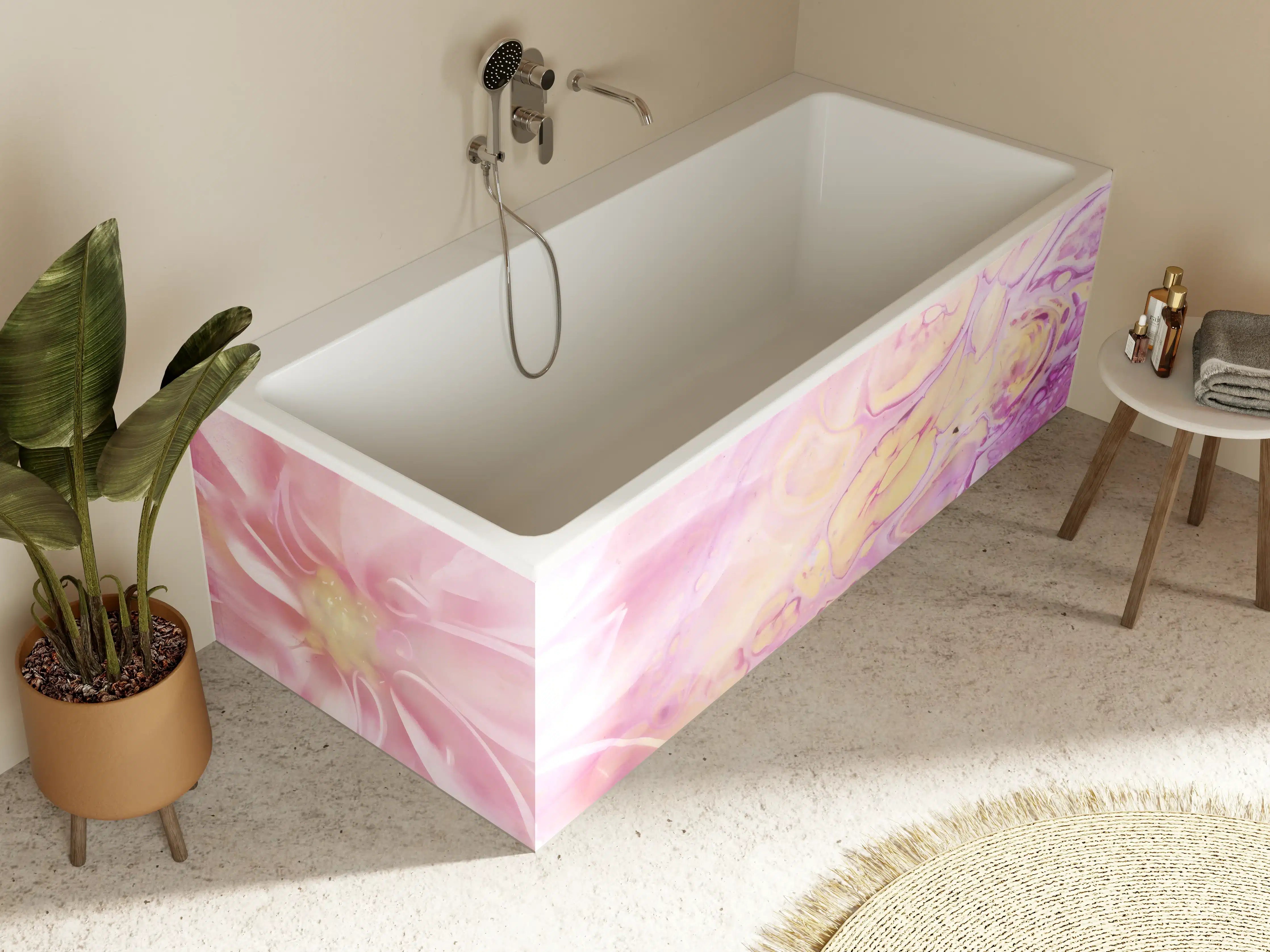 Badewannen-Rückwand - Moderne Kunst - Floral