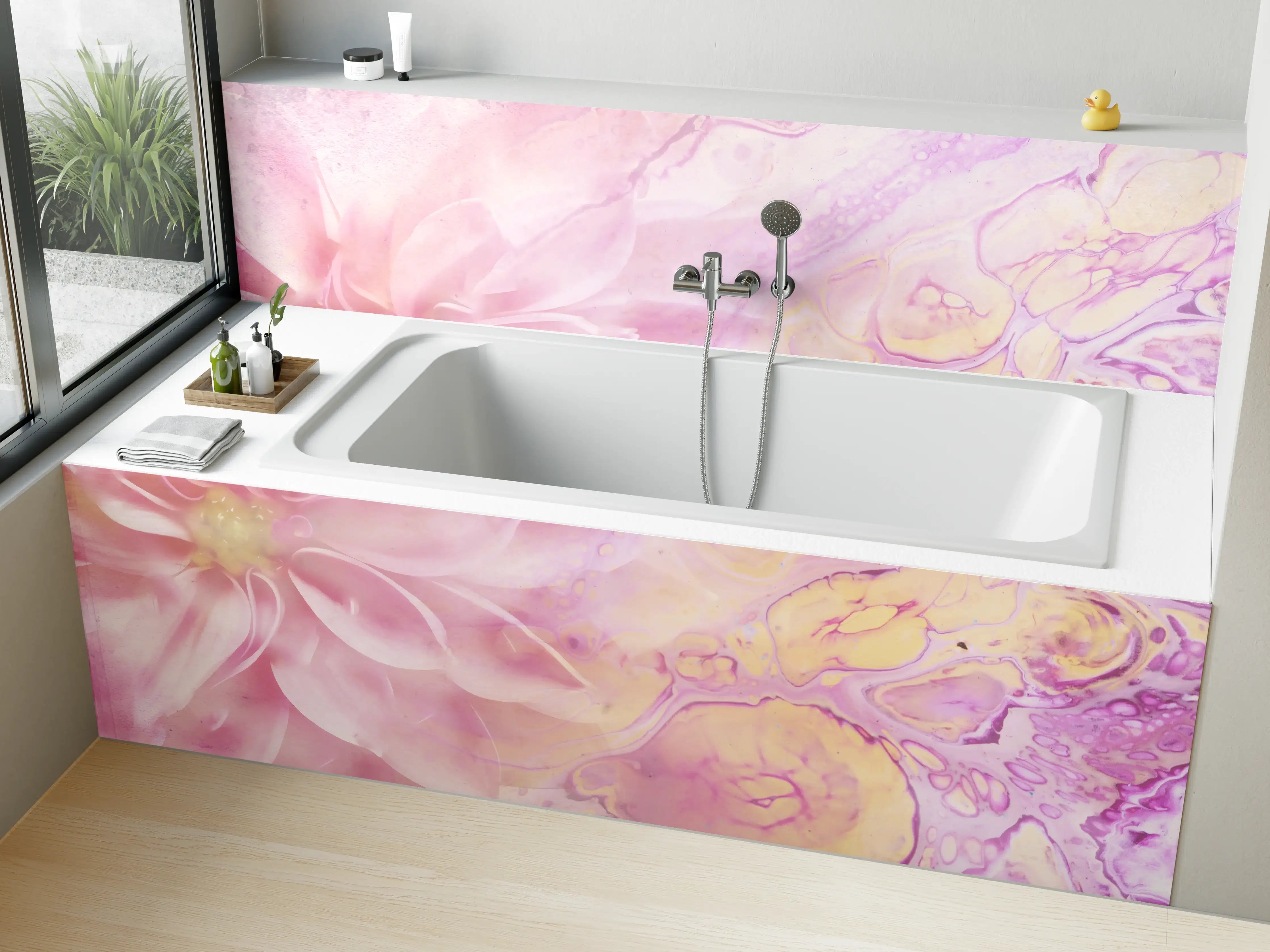 Badewannen-Rückwand - Moderne Kunst - Floral