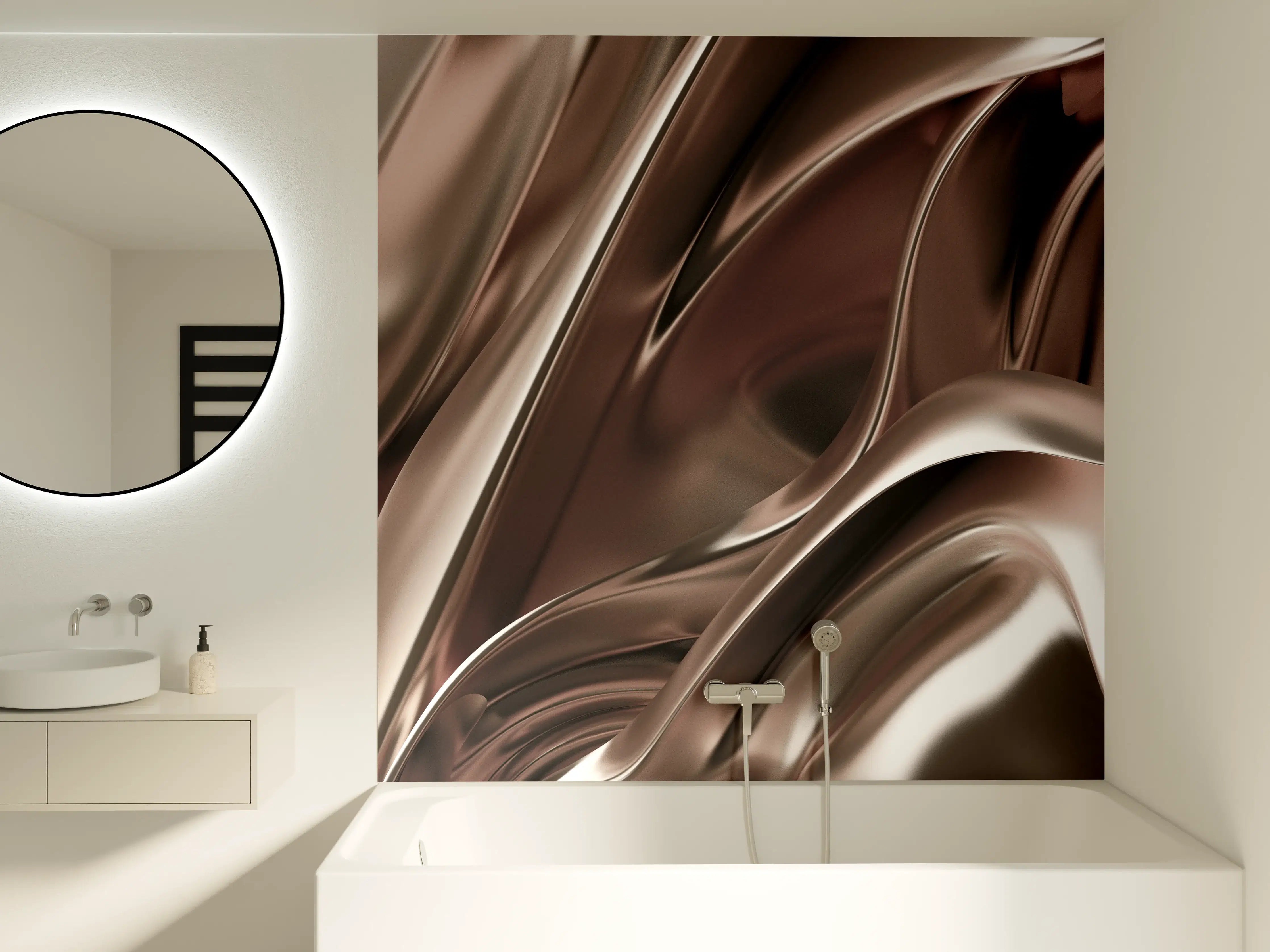 Badewannen-Rückwand - Moderne Metallstruktur in Bronzeoptik