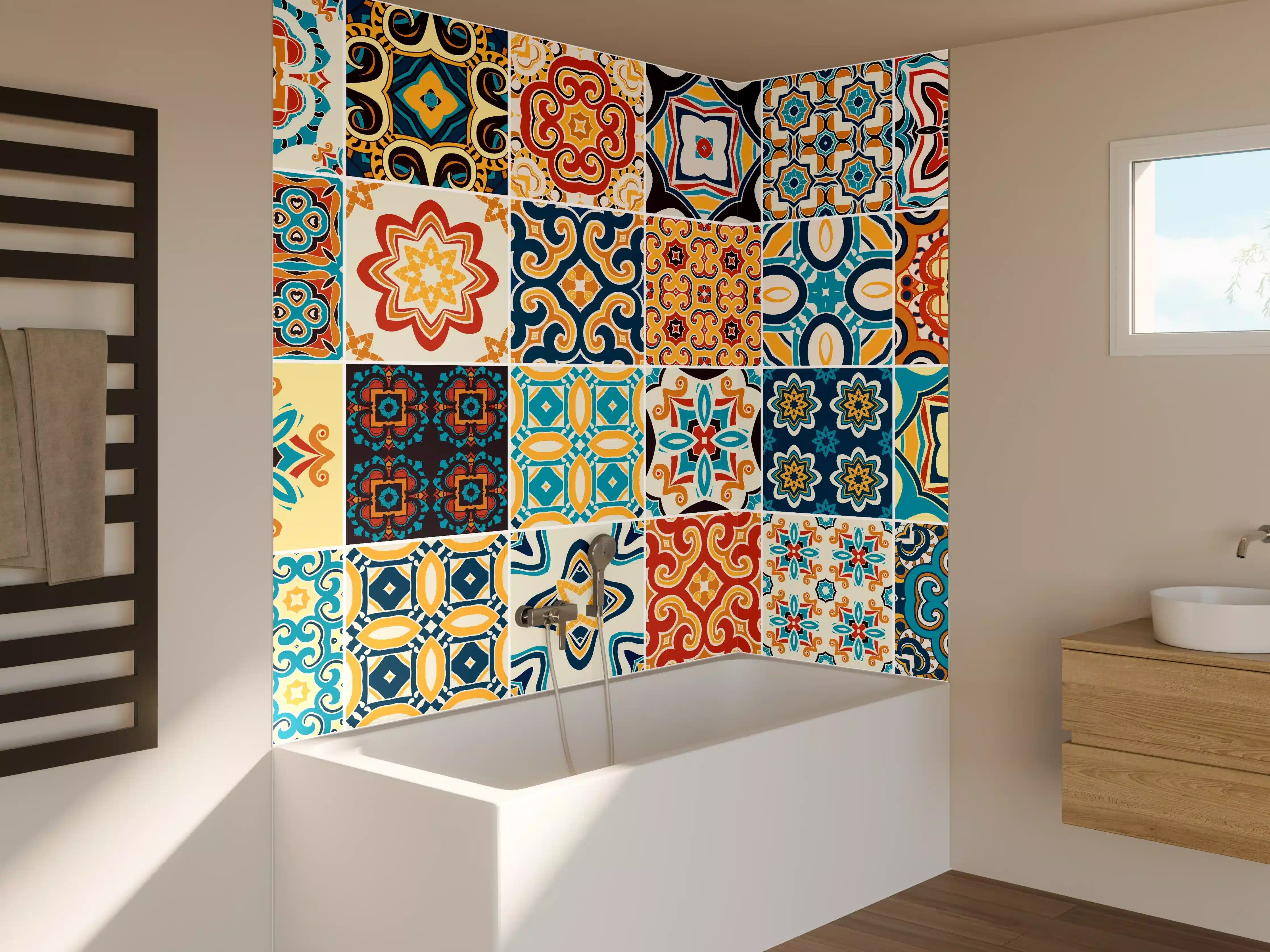Badewannen-Rückwand - Moderne Mosaikmuster