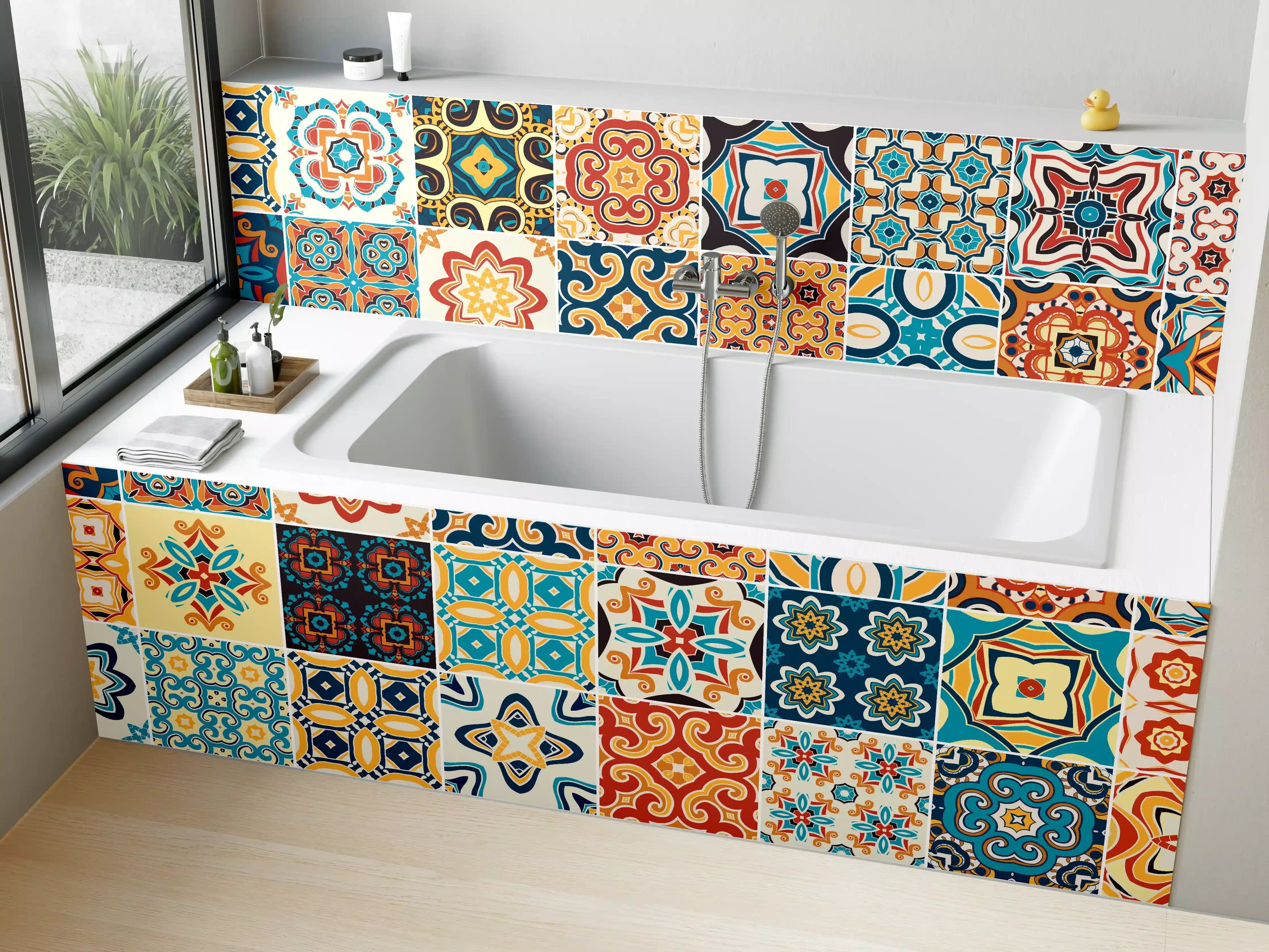 Badewannen-Rückwand - Moderne Mosaikmuster
