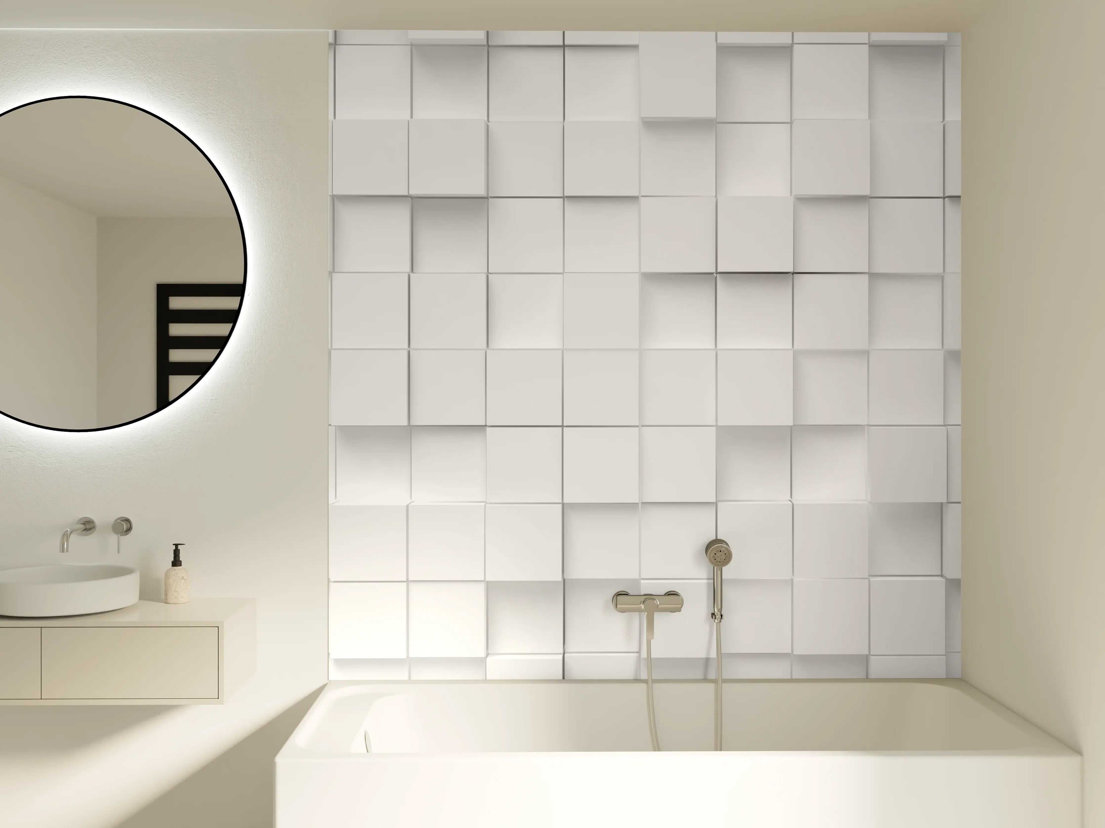 Badewannen-Rückwand - Moderne Vierecks Textur
