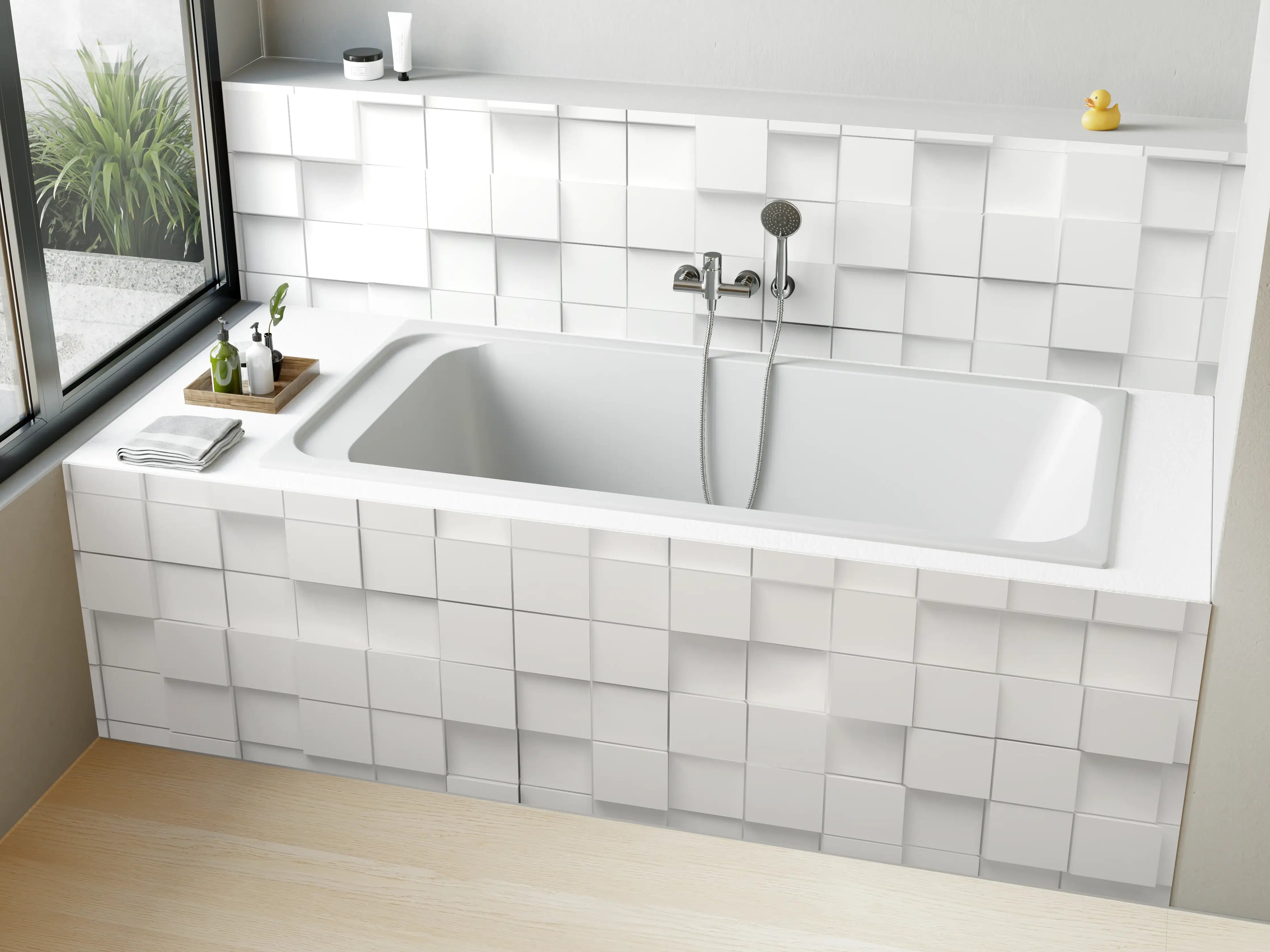 Badewannen-Rückwand - Moderne Vierecks Textur