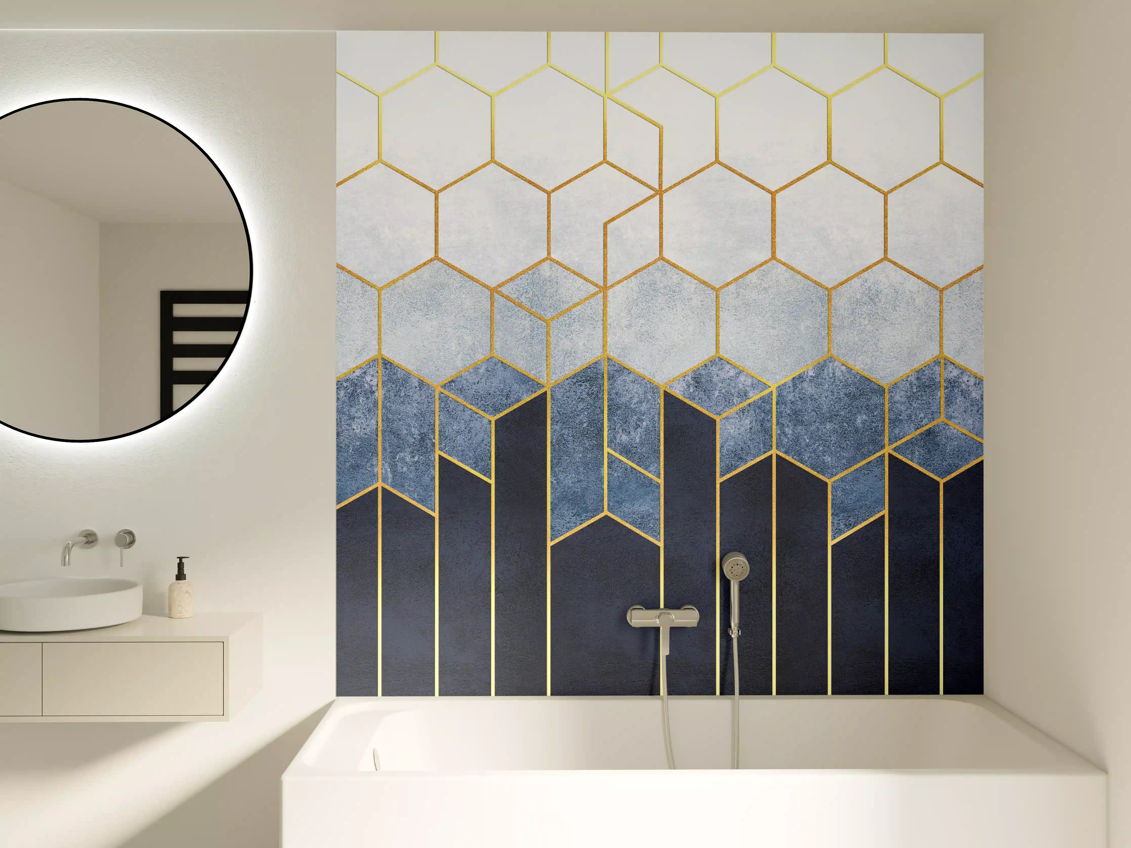 Badewannen-Rückwand - Moderne Wandstruktur