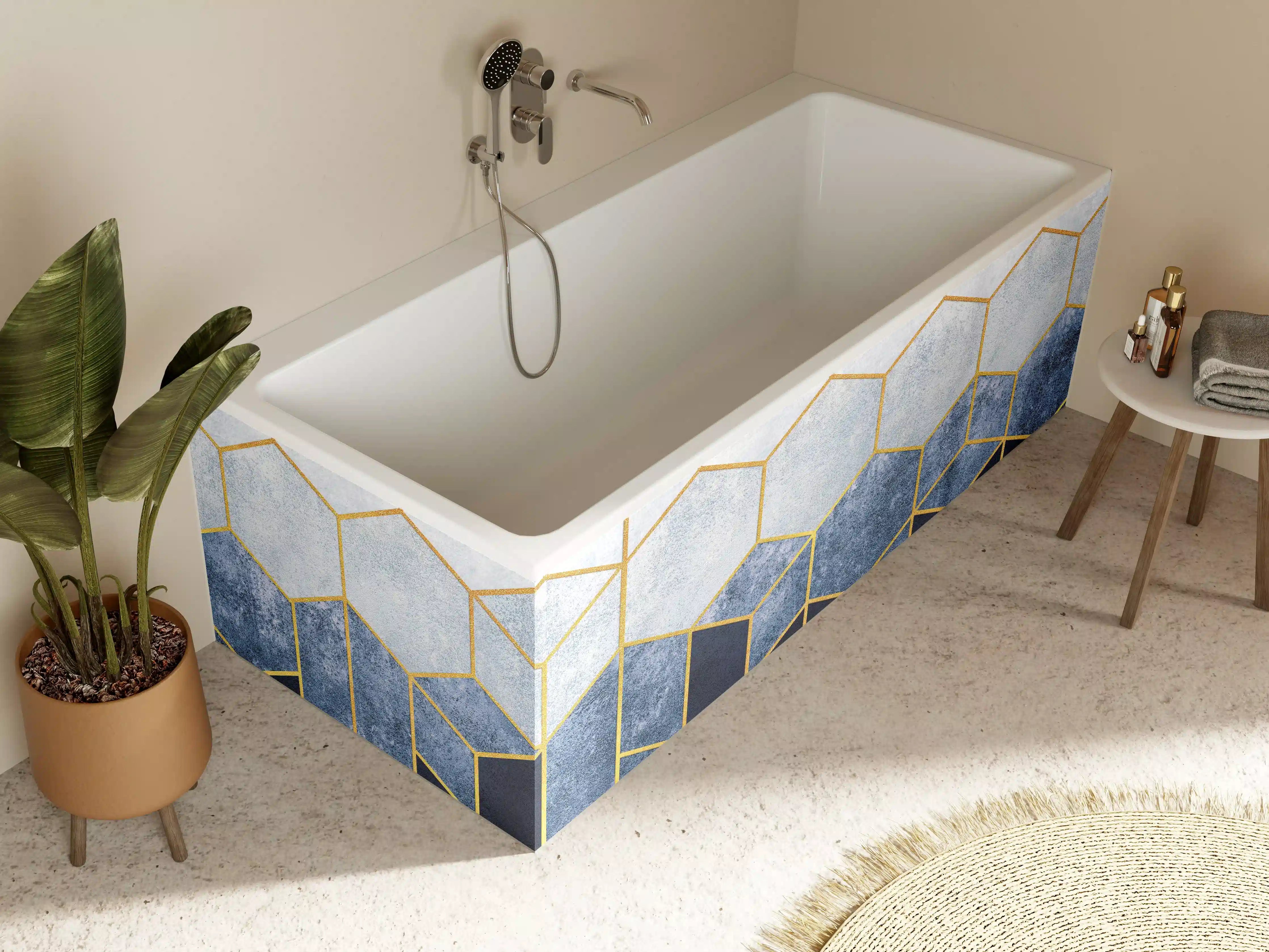 Badewannen-Rückwand - Moderne Wandstruktur