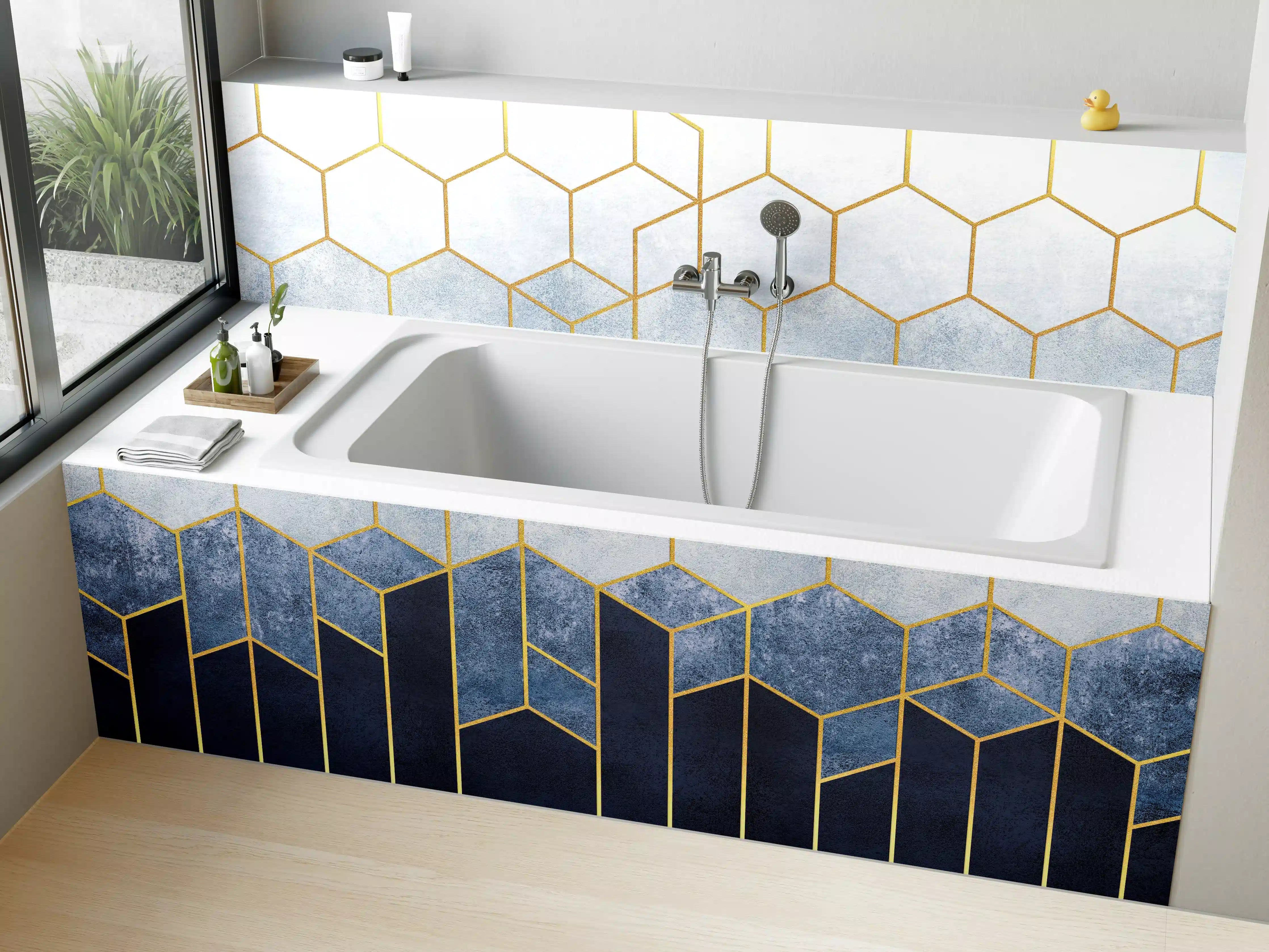 Badewannen-Rückwand - Moderne Wandstruktur