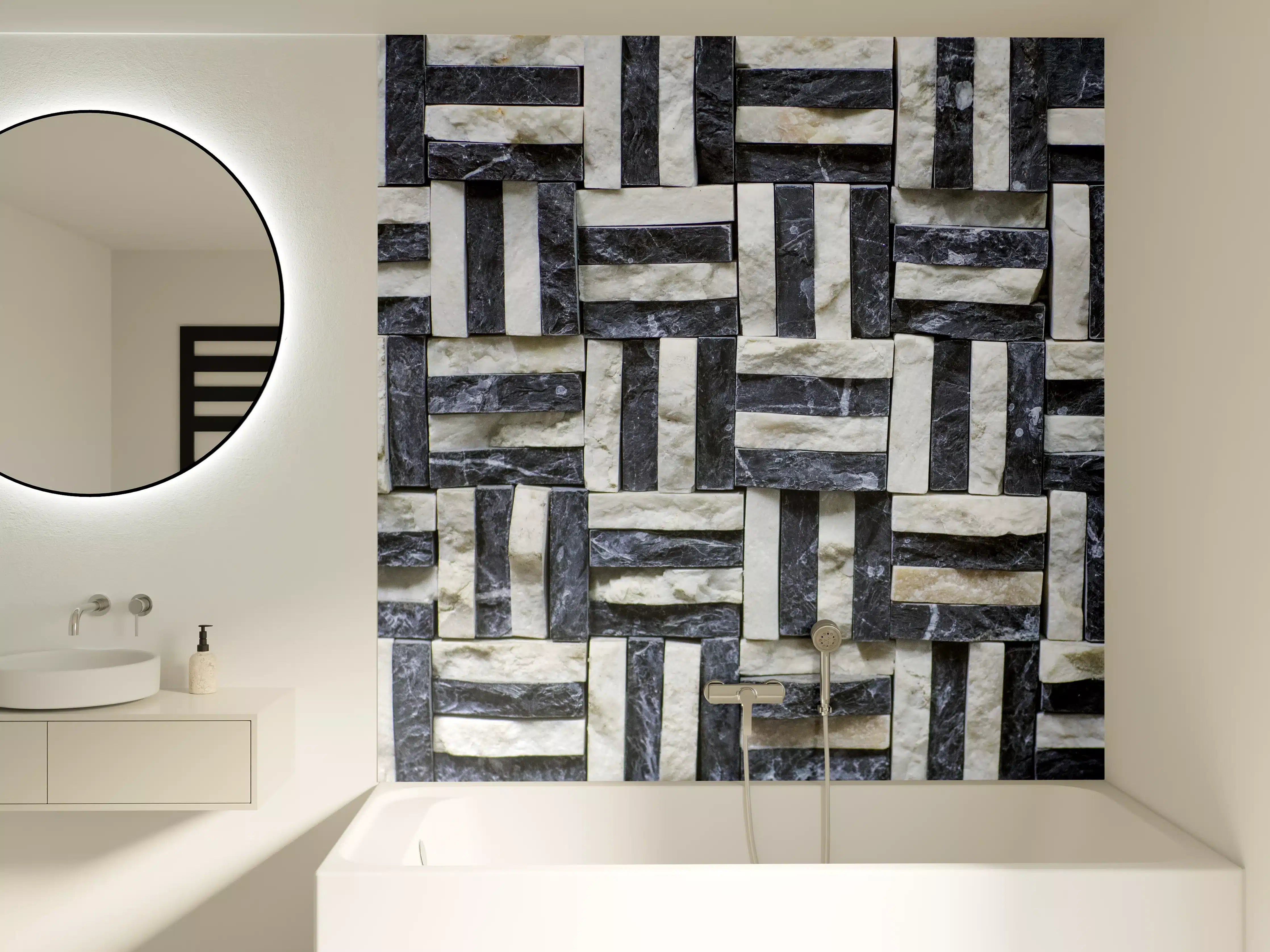 Badewannen-Rückwand - Moderne Wandverkleidung in Schieferoptik